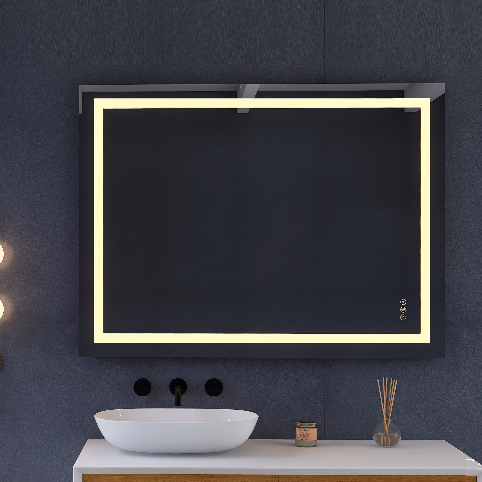 36 x 48 in. LED mirror 3-brightness and 3-colors anti-fog switch touch
