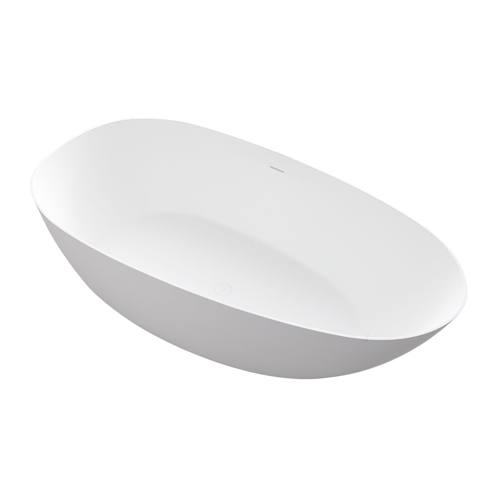 Solid Surface Freestanding Soaking Bathtub in White