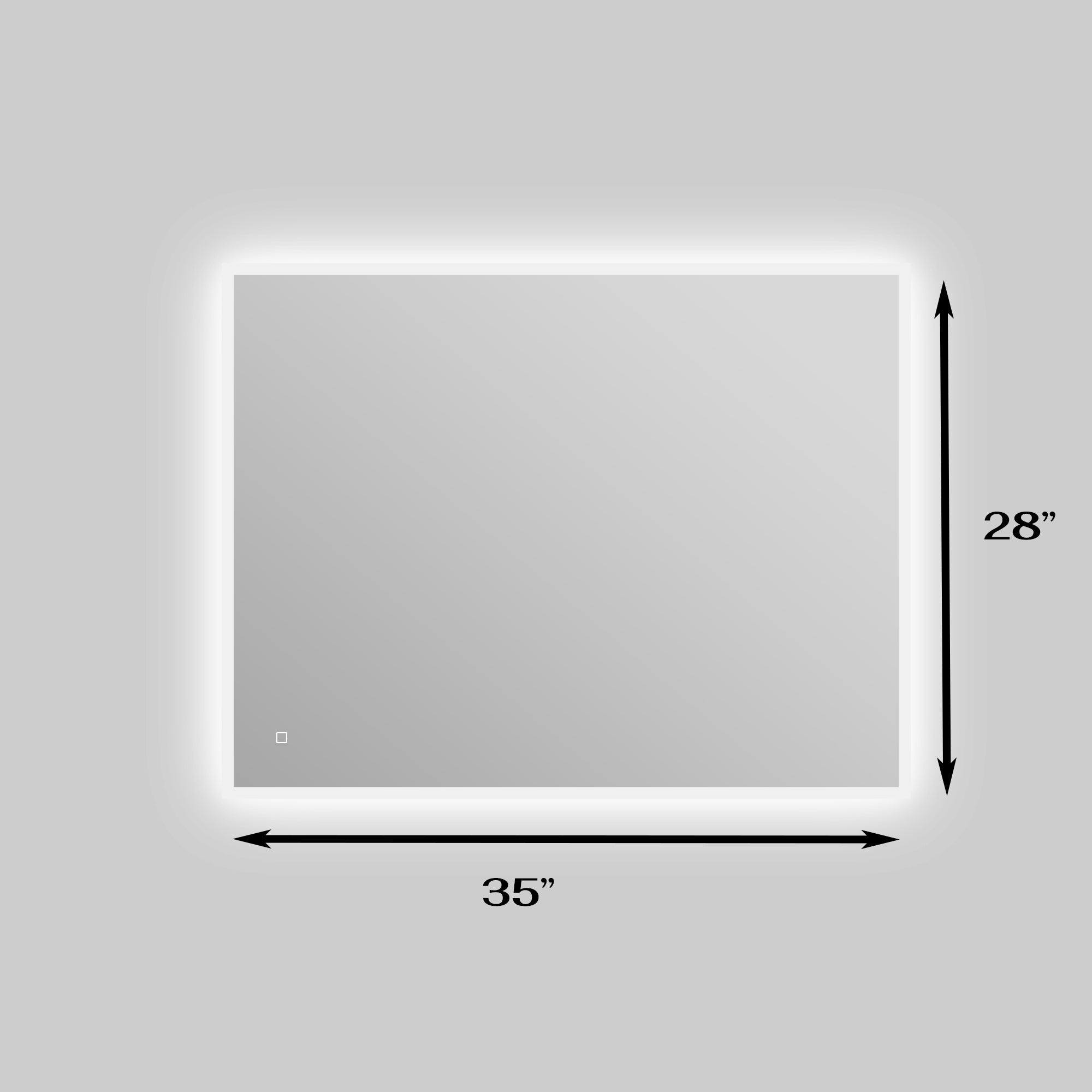 28 in. W x 35 in. H Large Rectangular Frameless Wall-Mount Anti-Fog LED Light Bathroom Vanity Mirror