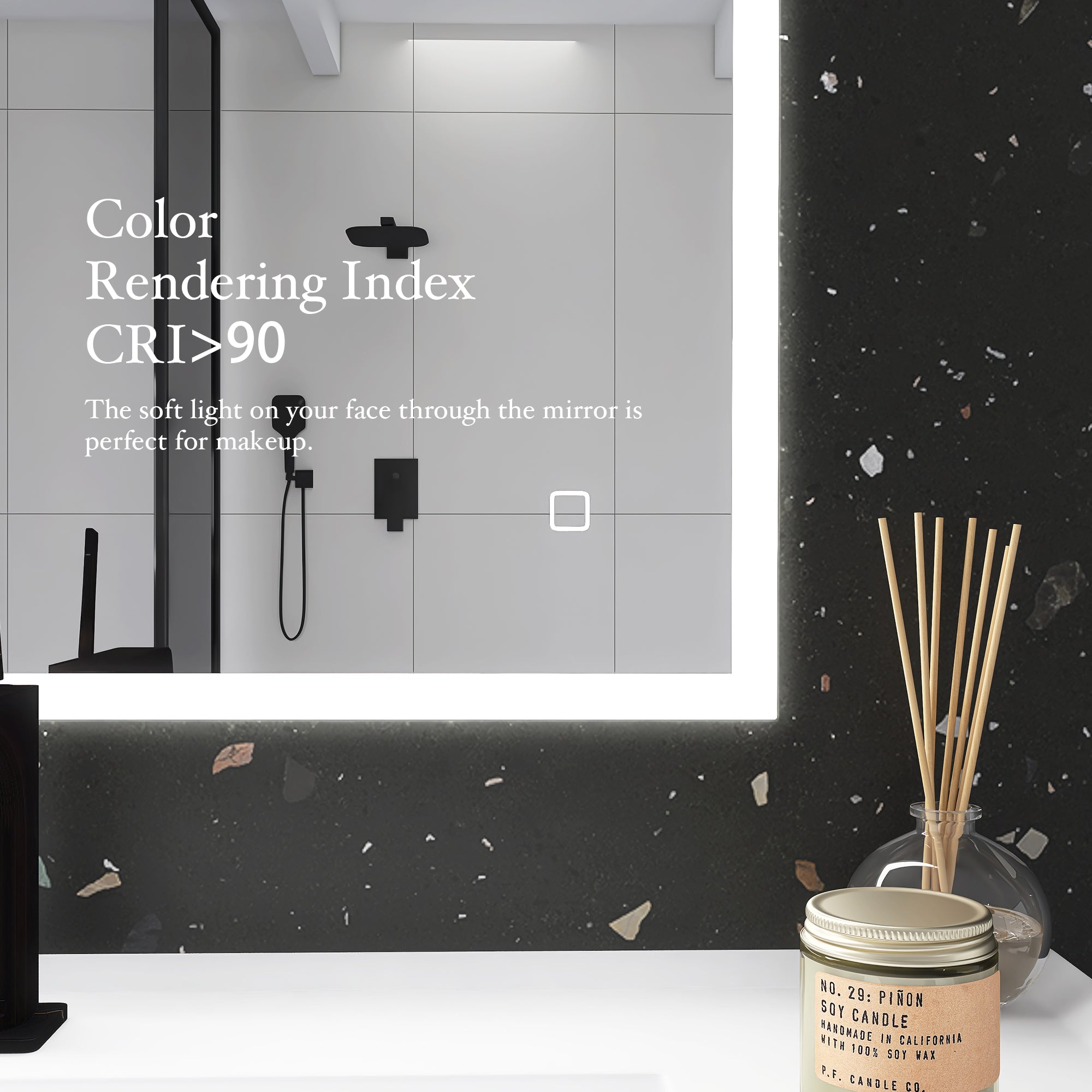 3041Rectangular Frameless Wall-Mount Anti-Fog LED Light Bathroom Vanity Mirror