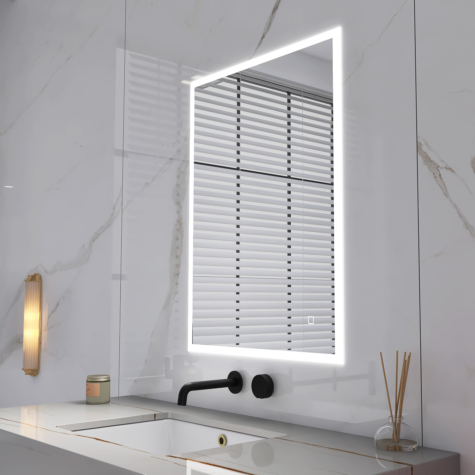 3041Rectangular Frameless Wall-Mount Anti-Fog LED Light Bathroom Vanity Mirror