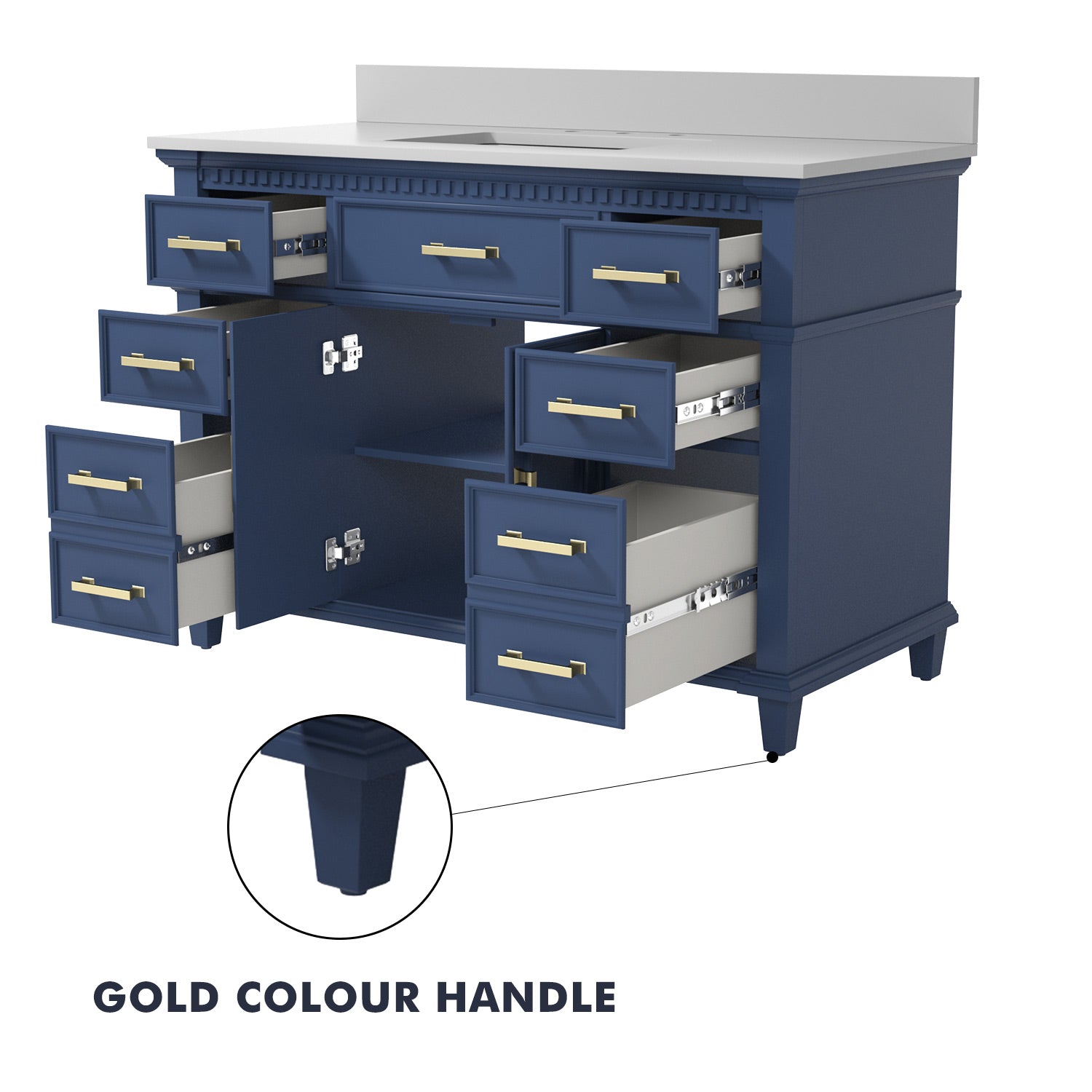 48" Freestanding Bathroom Singel Vanity Set