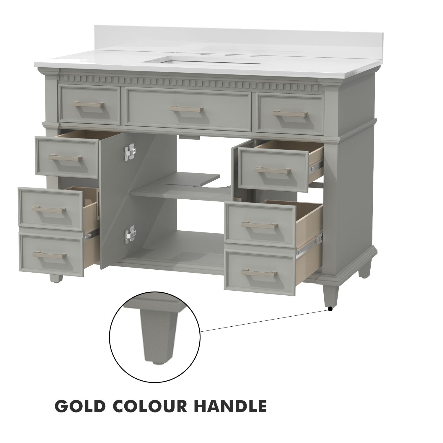 48" Freestanding Bathroom Singel Vanity Set