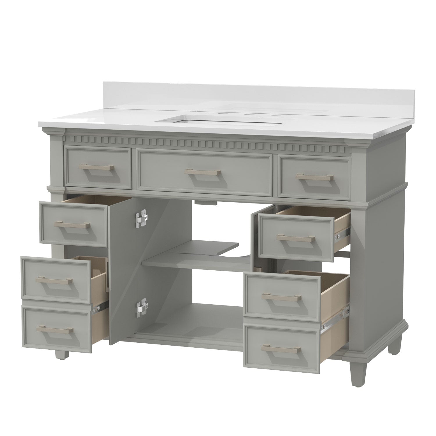 48" Freestanding Bathroom Singel Vanity Set