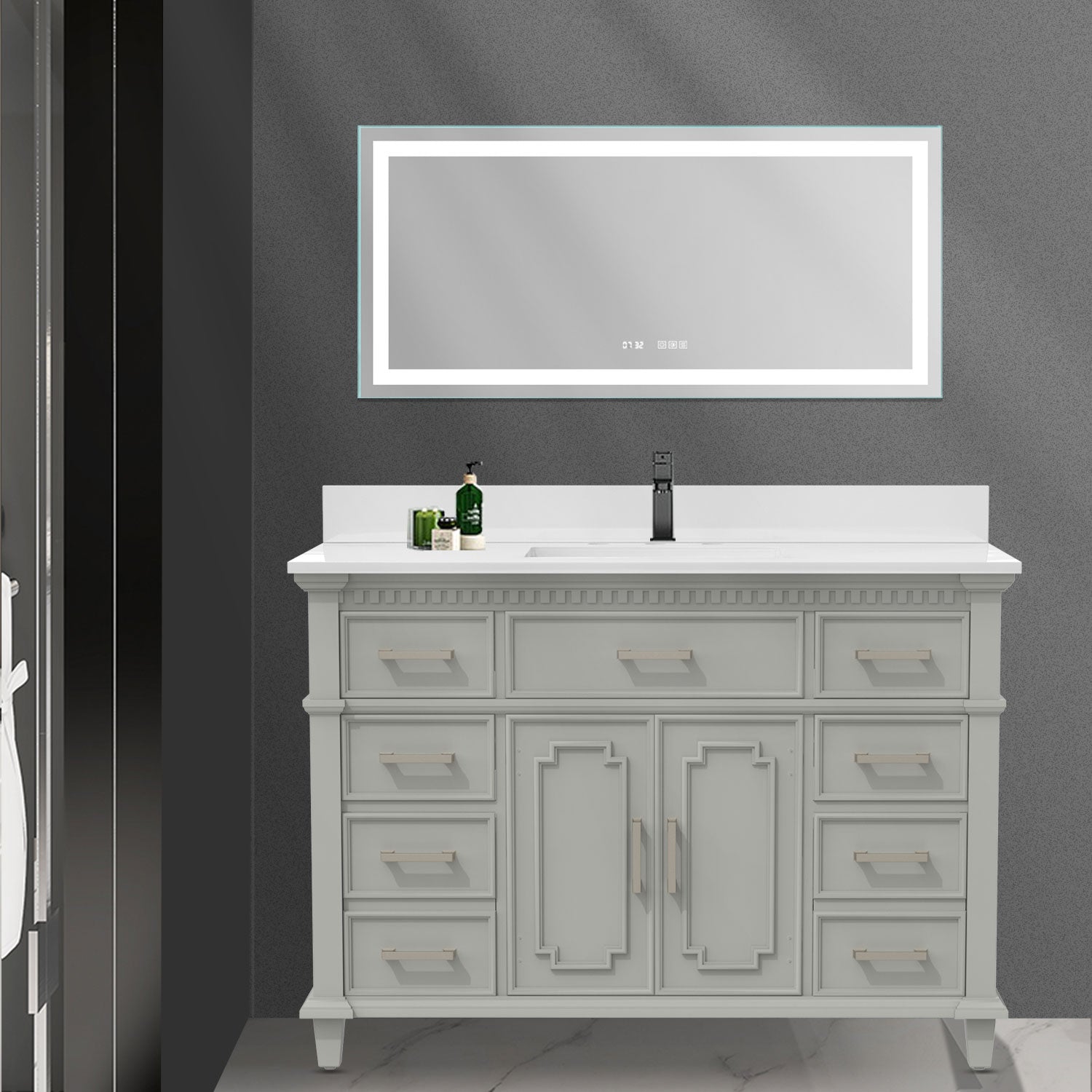 48" Freestanding Bathroom Singel Vanity Set