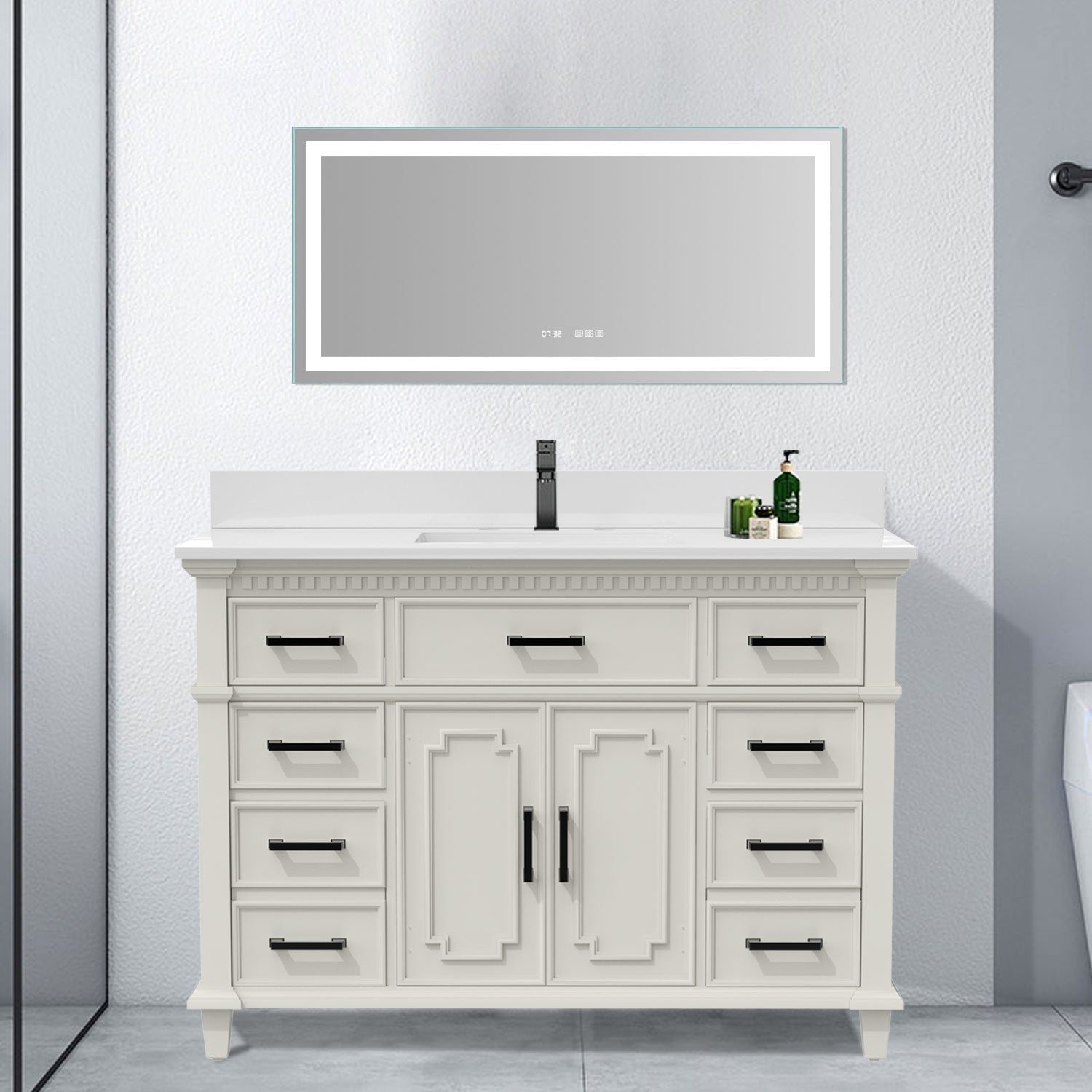 48" Freestanding Bathroom Singel Vanity Set