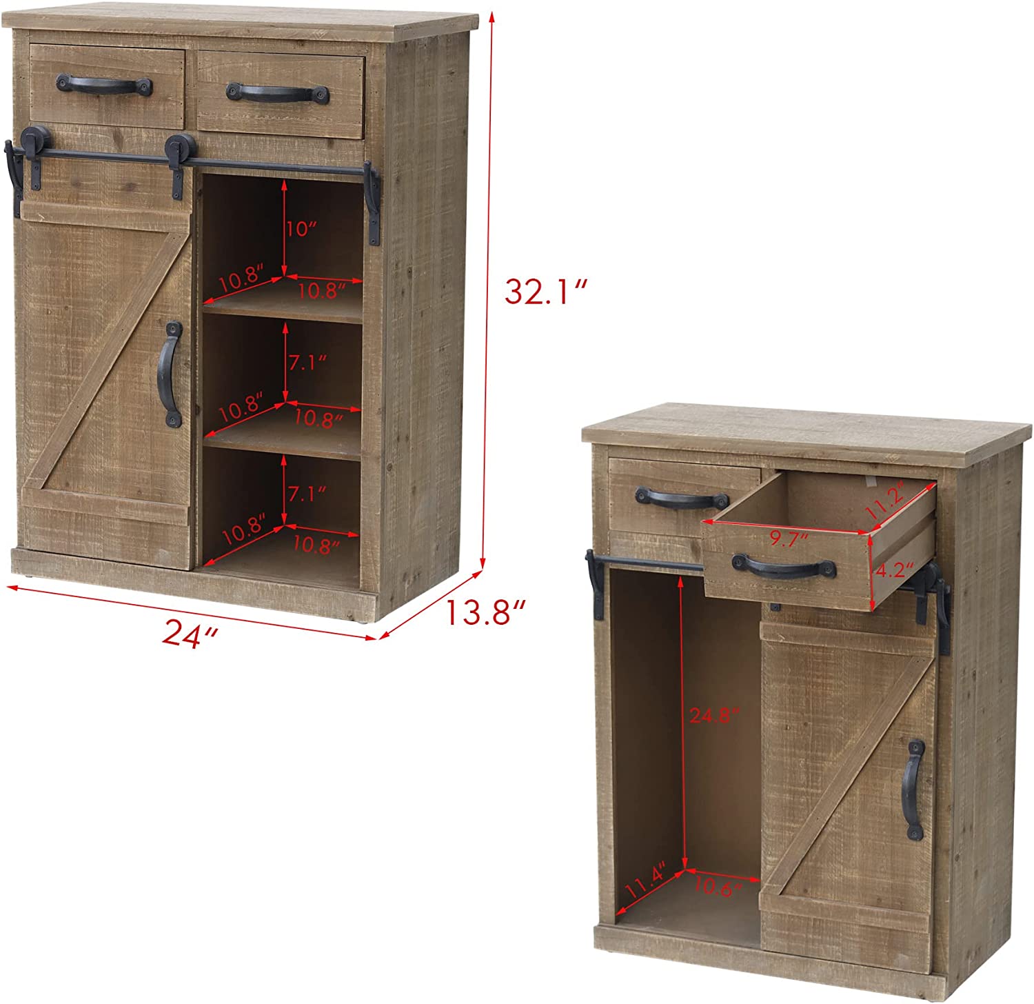 32" Tall 1- Door Accent Cabinet