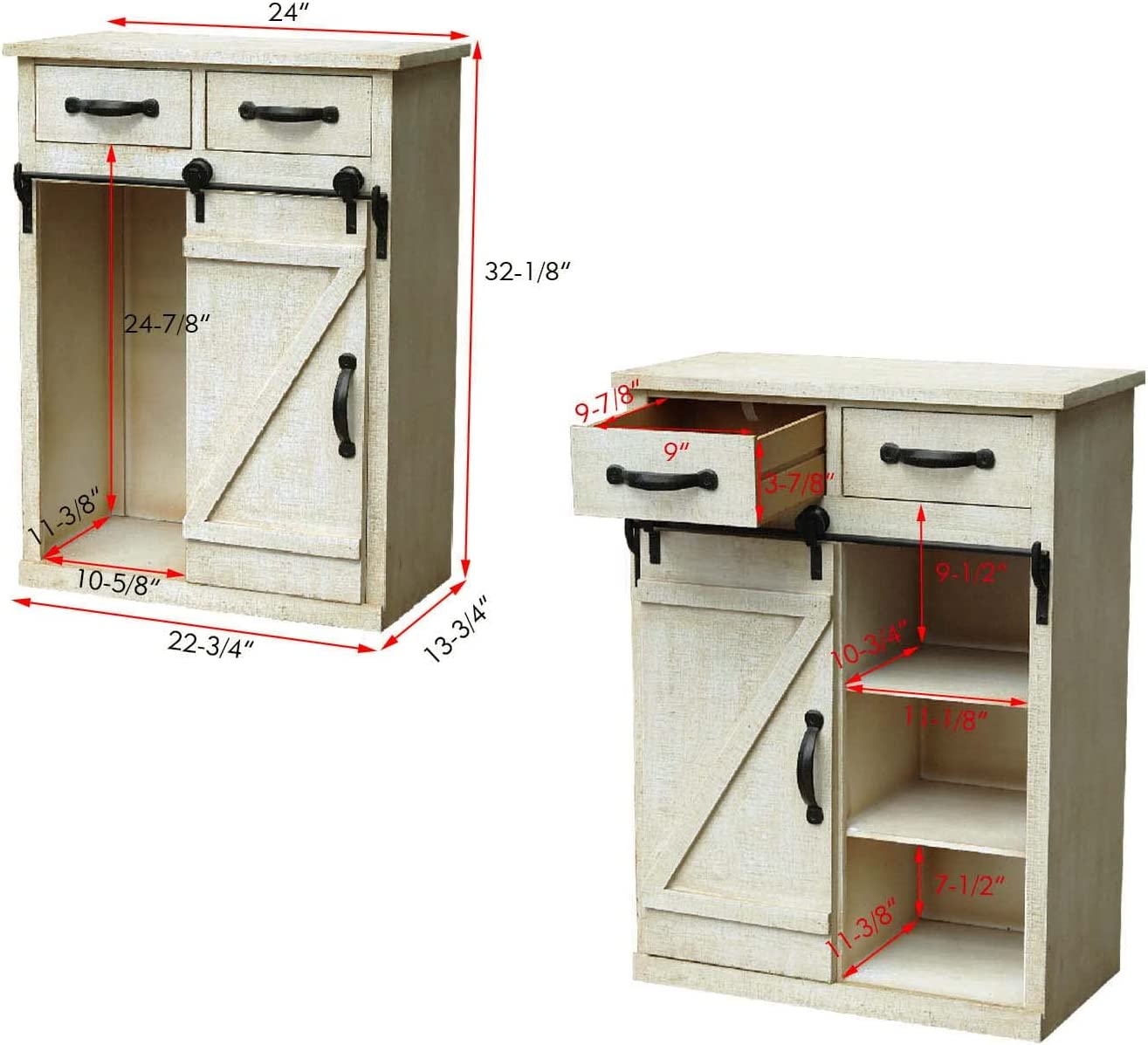 32" Tall 1- Door Accent Cabinet