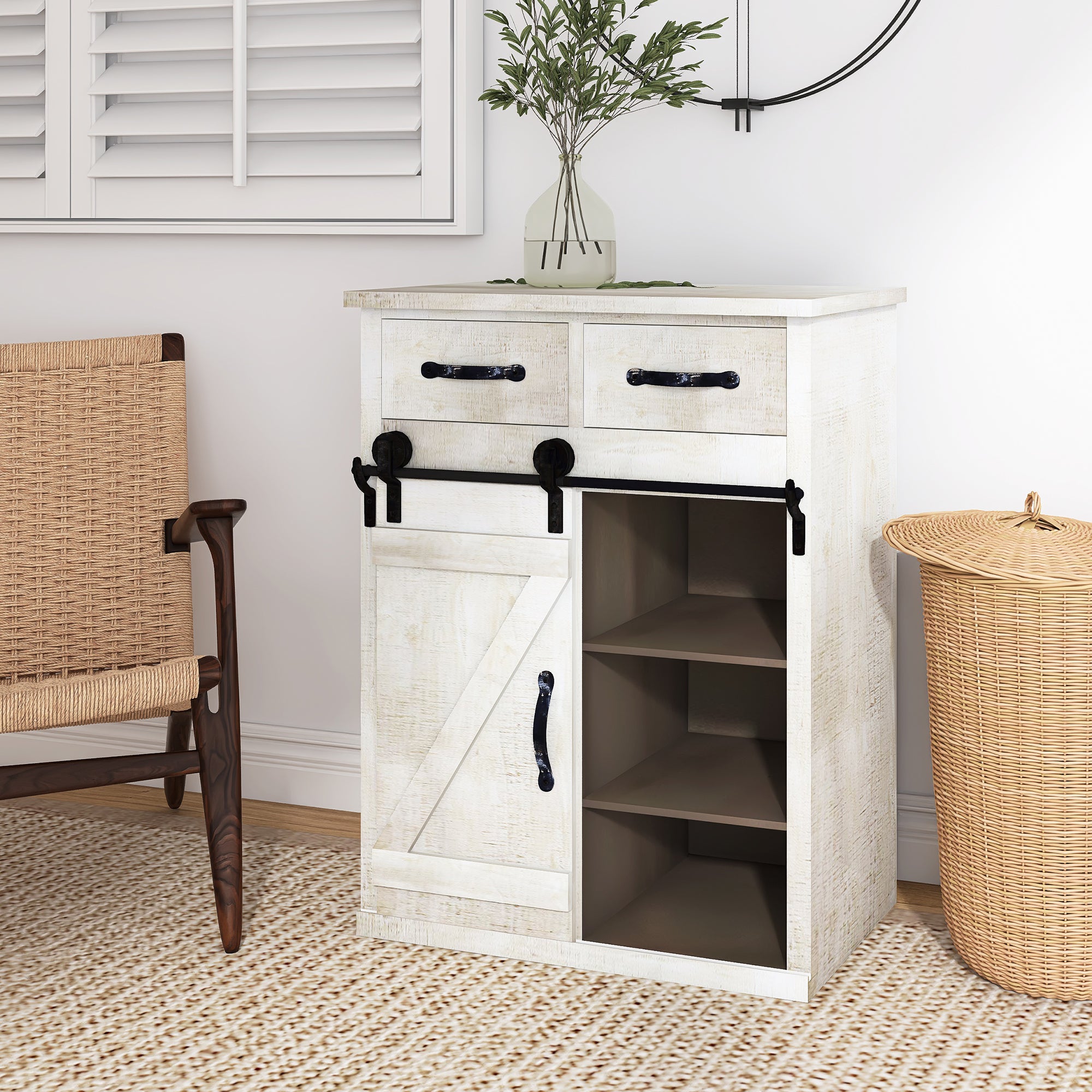 32" Tall 1- Door Accent Cabinet