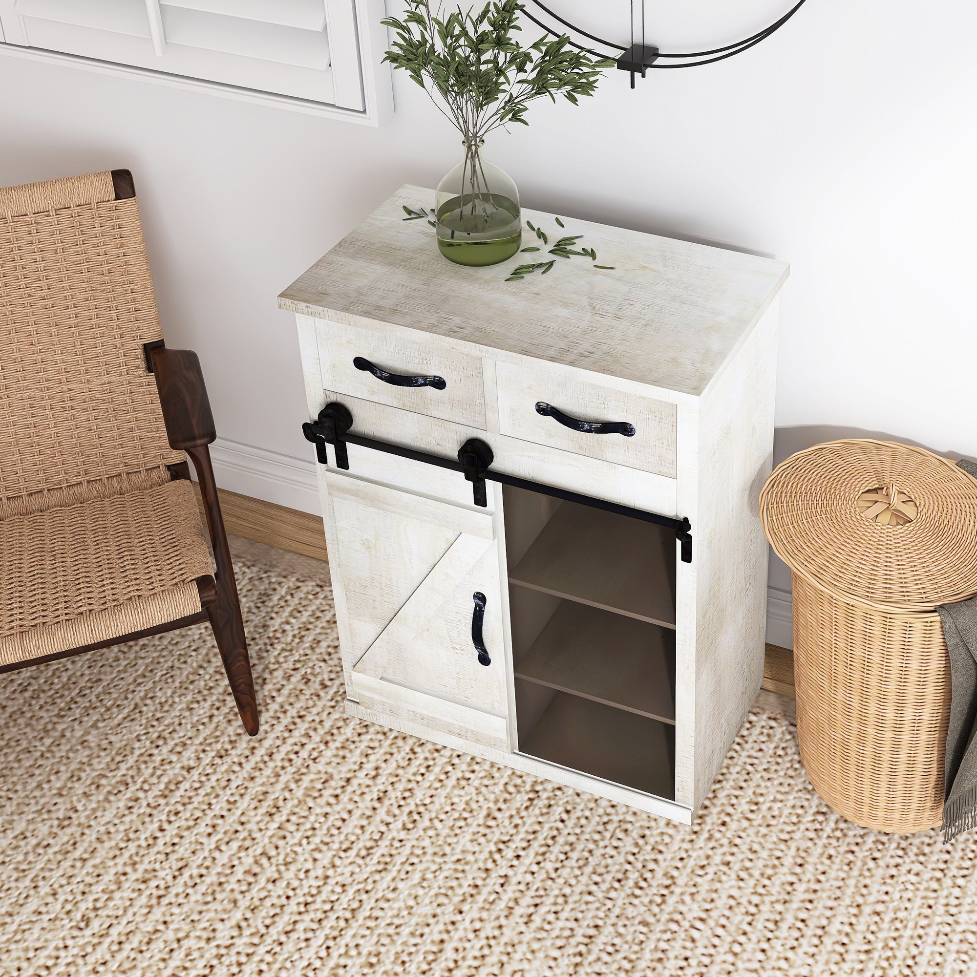 32" Tall 1- Door Accent Cabinet
