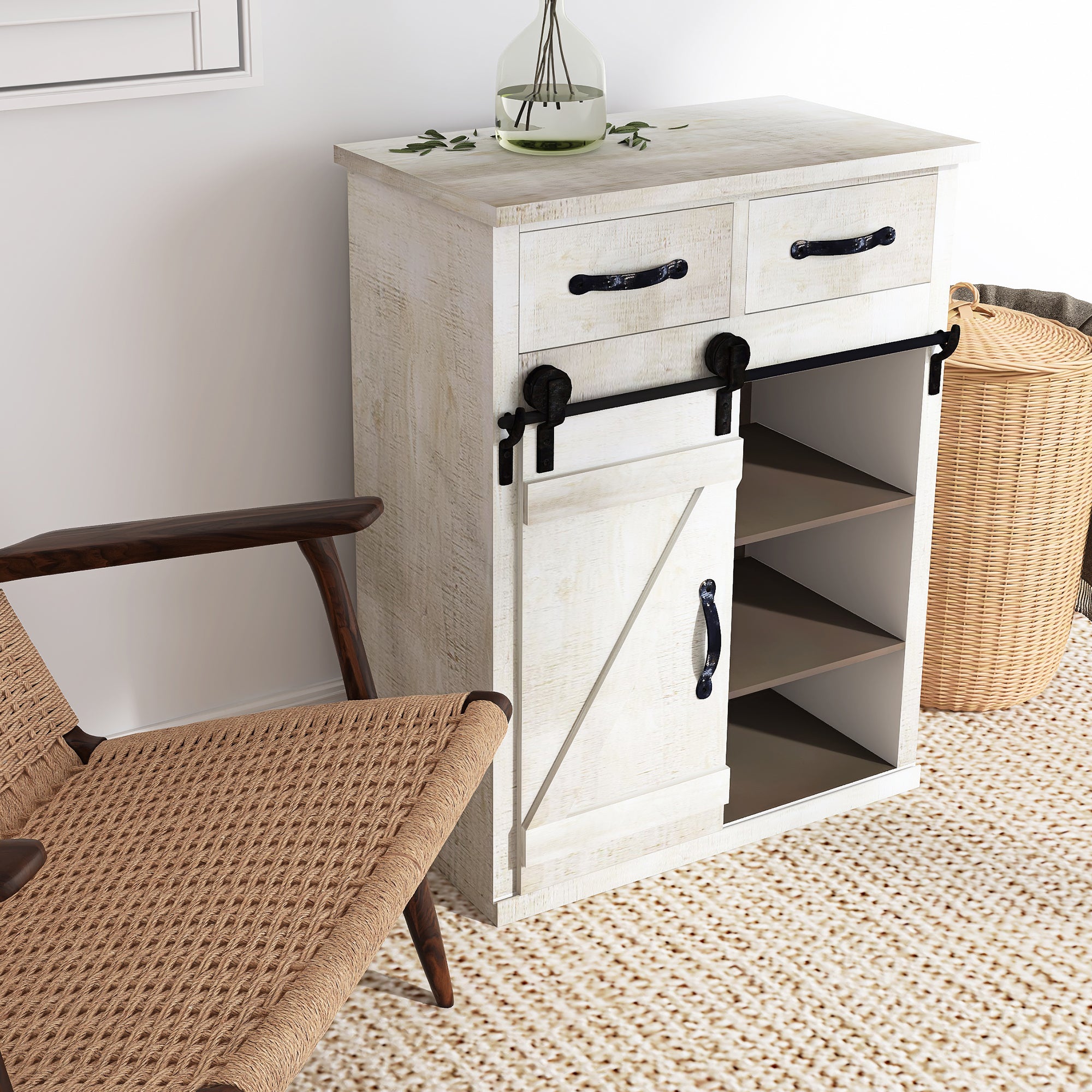 32" Tall 1- Door Accent Cabinet