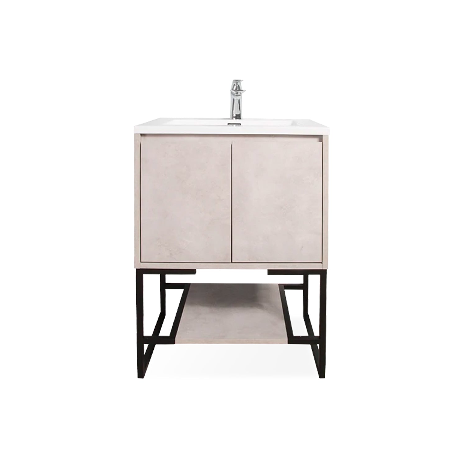 24" Bathroom Vanity Set with Solid Surface Top