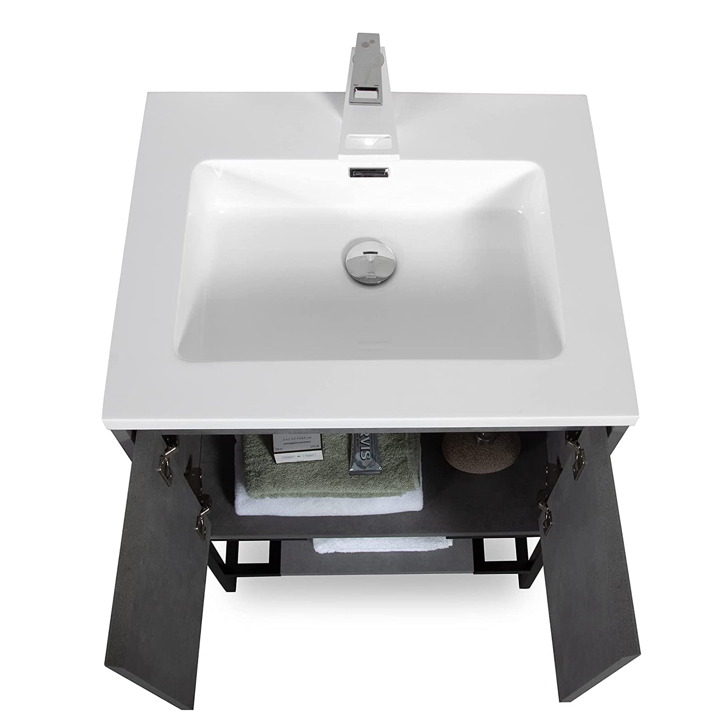 24" Bathroom Vanity Set with Solid Surface Top