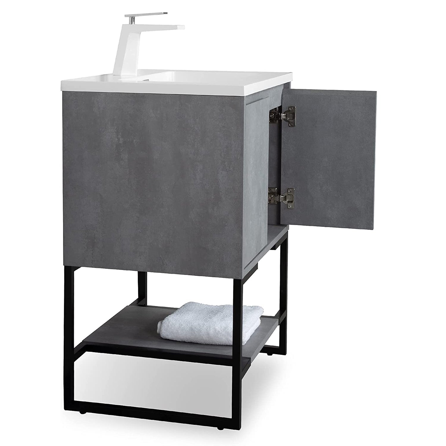 24" Bathroom Vanity Set with Solid Surface Top