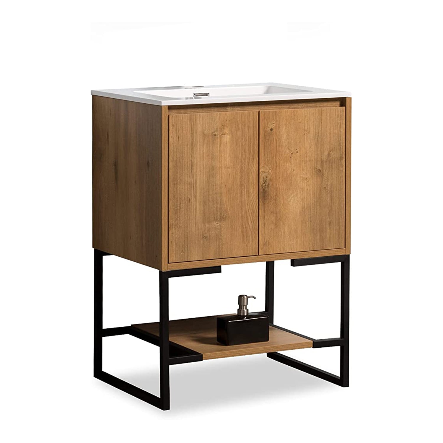 24" Bathroom Vanity Set with Solid Surface Top