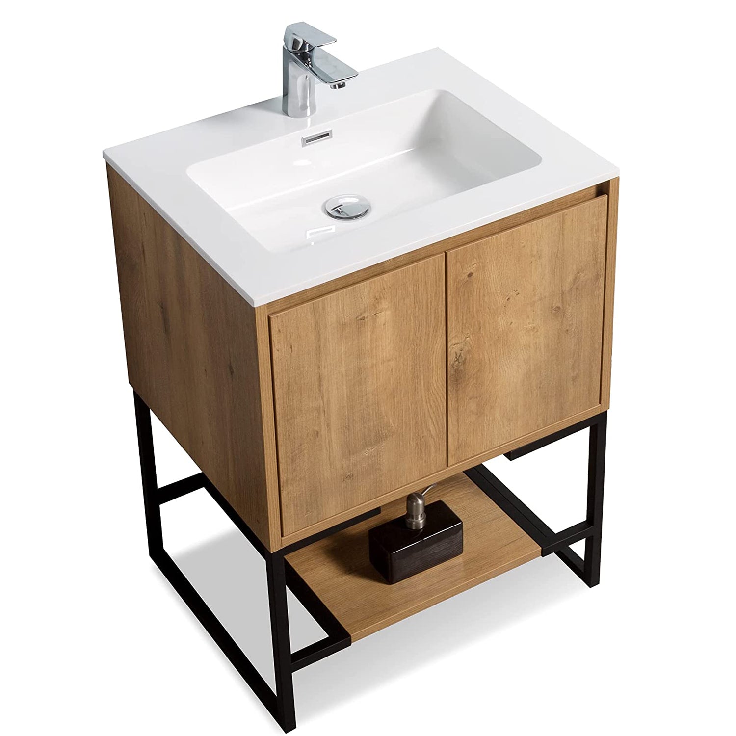 24" Bathroom Vanity Set with Solid Surface Top
