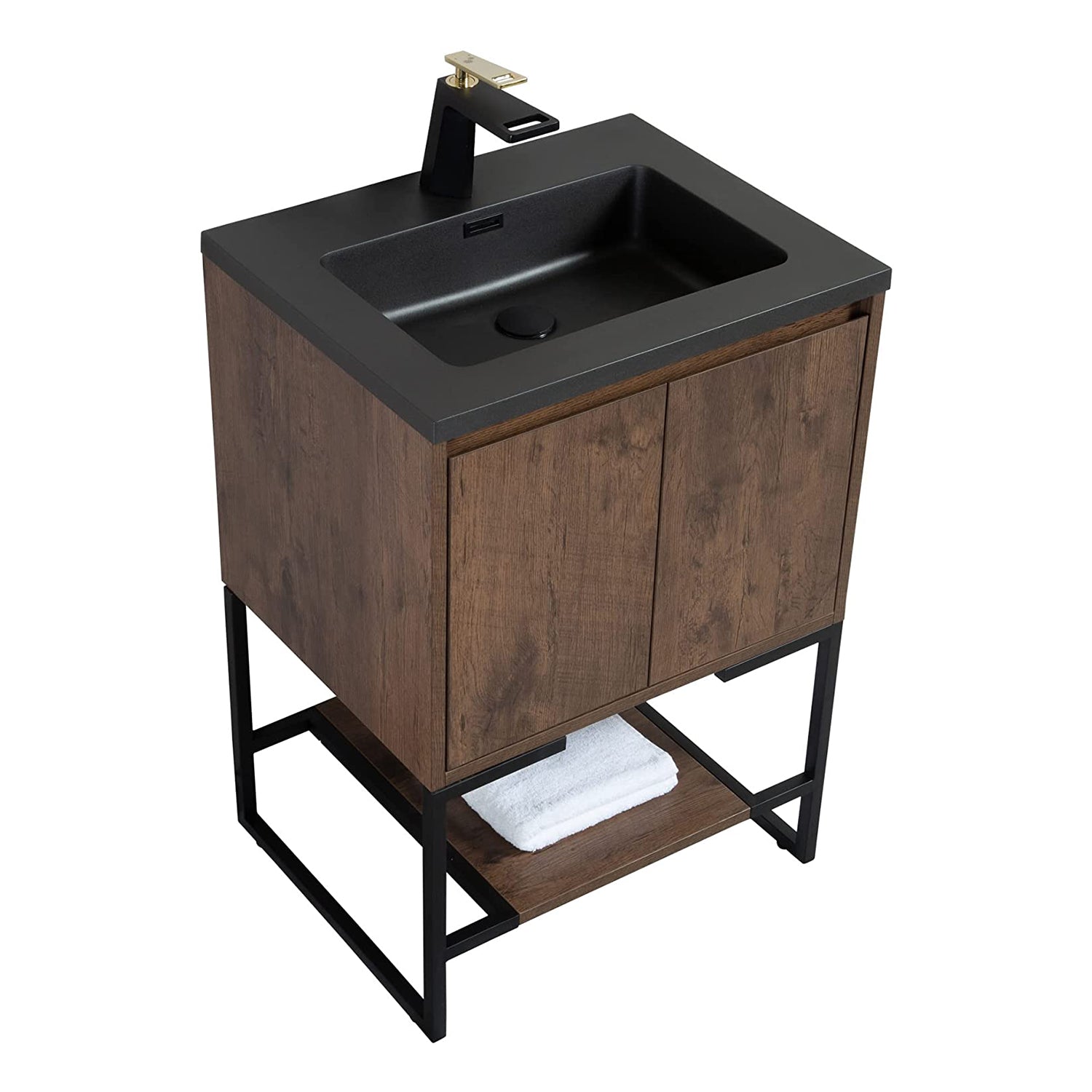 24" Bathroom Vanity Set with Solid Surface Top