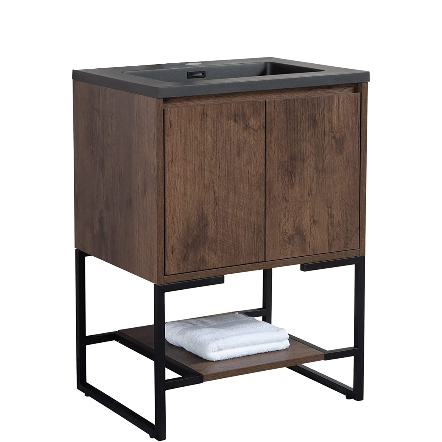24" Bathroom Vanity Set with Solid Surface Top