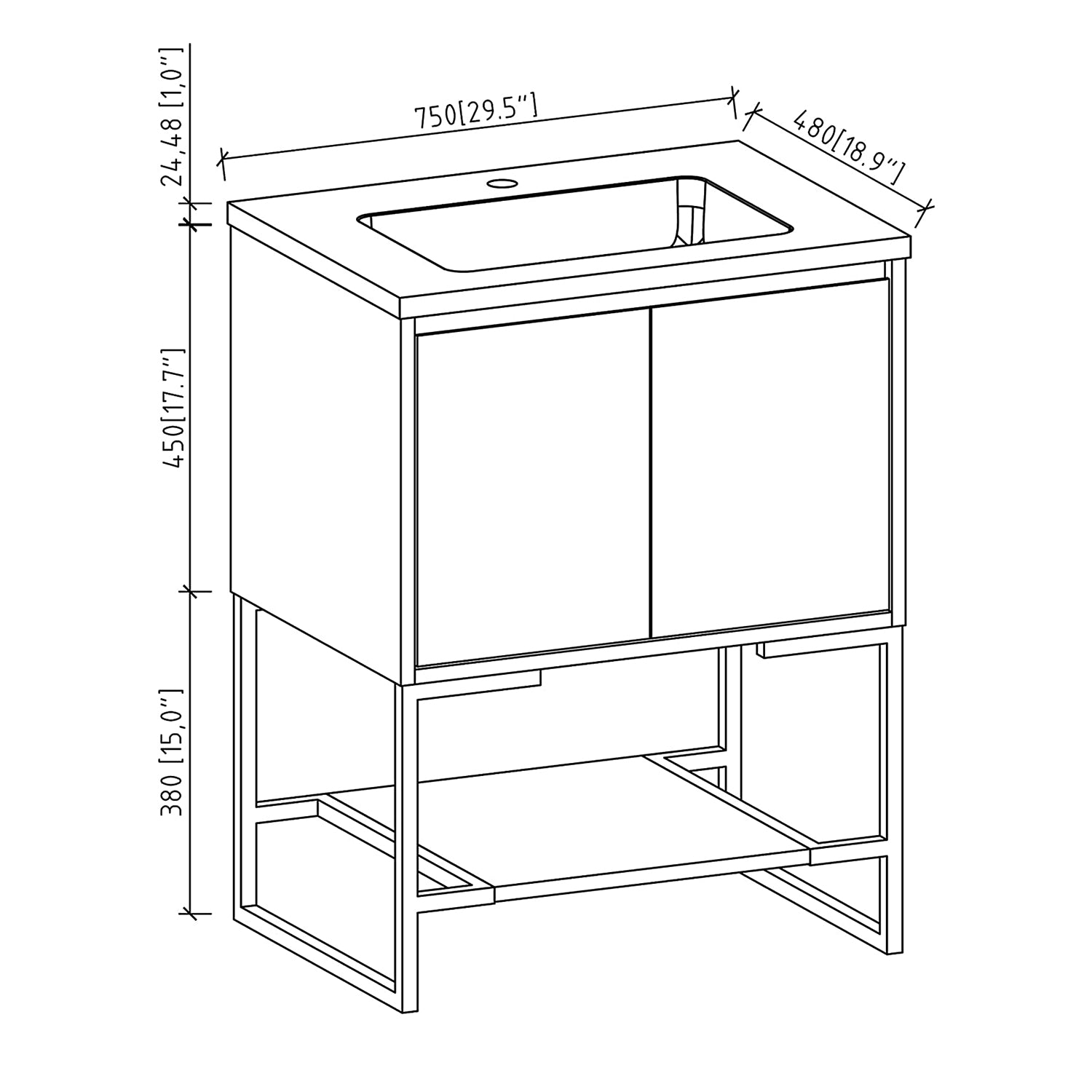 30" Bathroom Vanity Set with Top