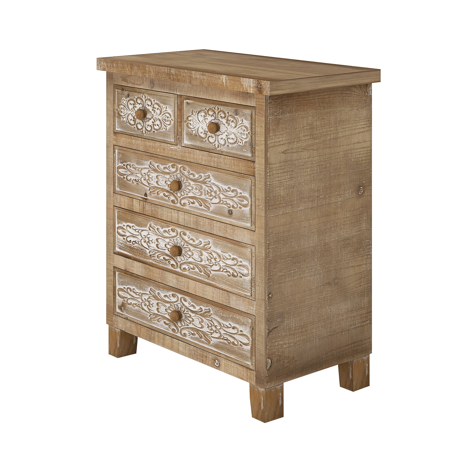 Storage Cabinet Retro Wooden Chest with 5-Drawer