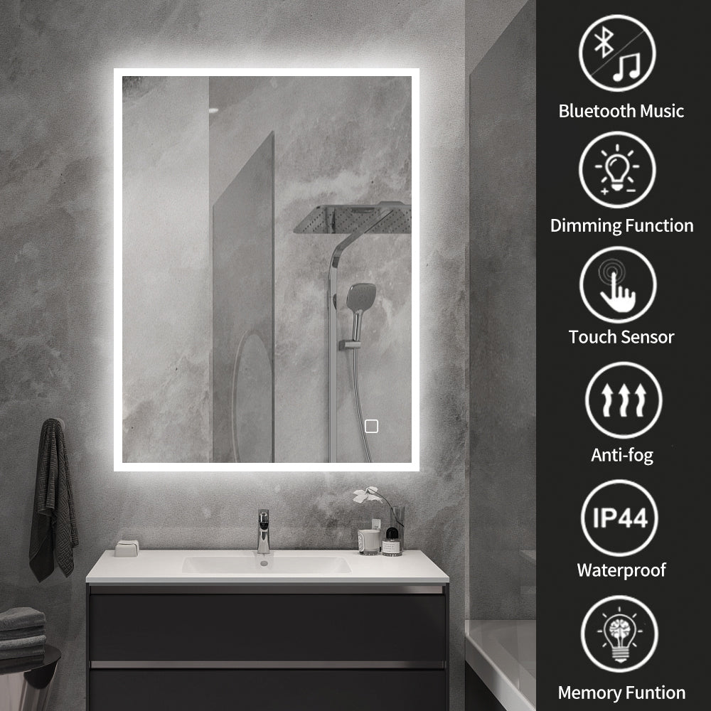 3041Rectangular Frameless Wall-Mount Anti-Fog LED Light Bathroom Vanity Mirror