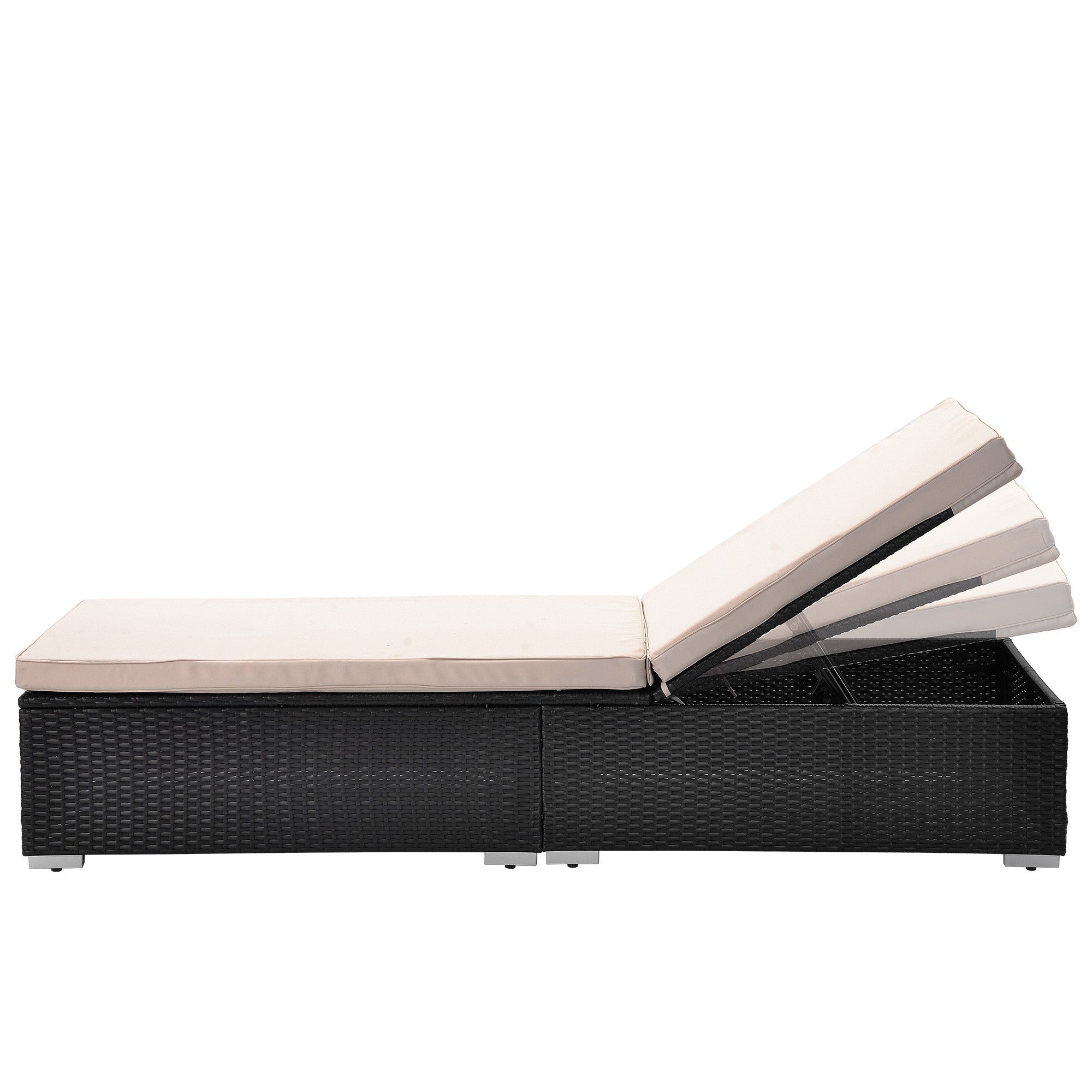 3 Pieces Outdoor Patio Chaise Lounge Set with Coffee Table