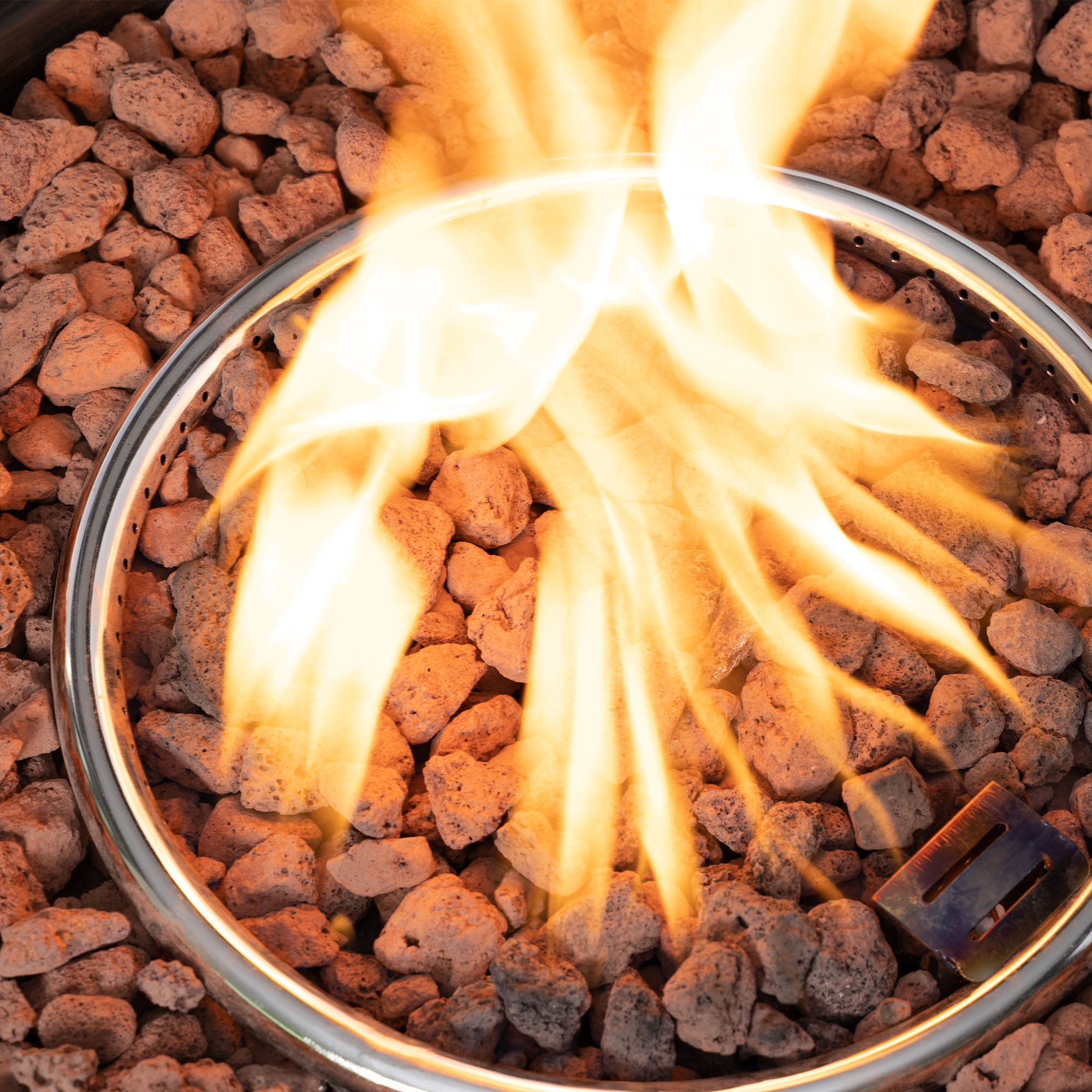 Square Faux Stone Outdoor Fire Pit Table with Rain Cover