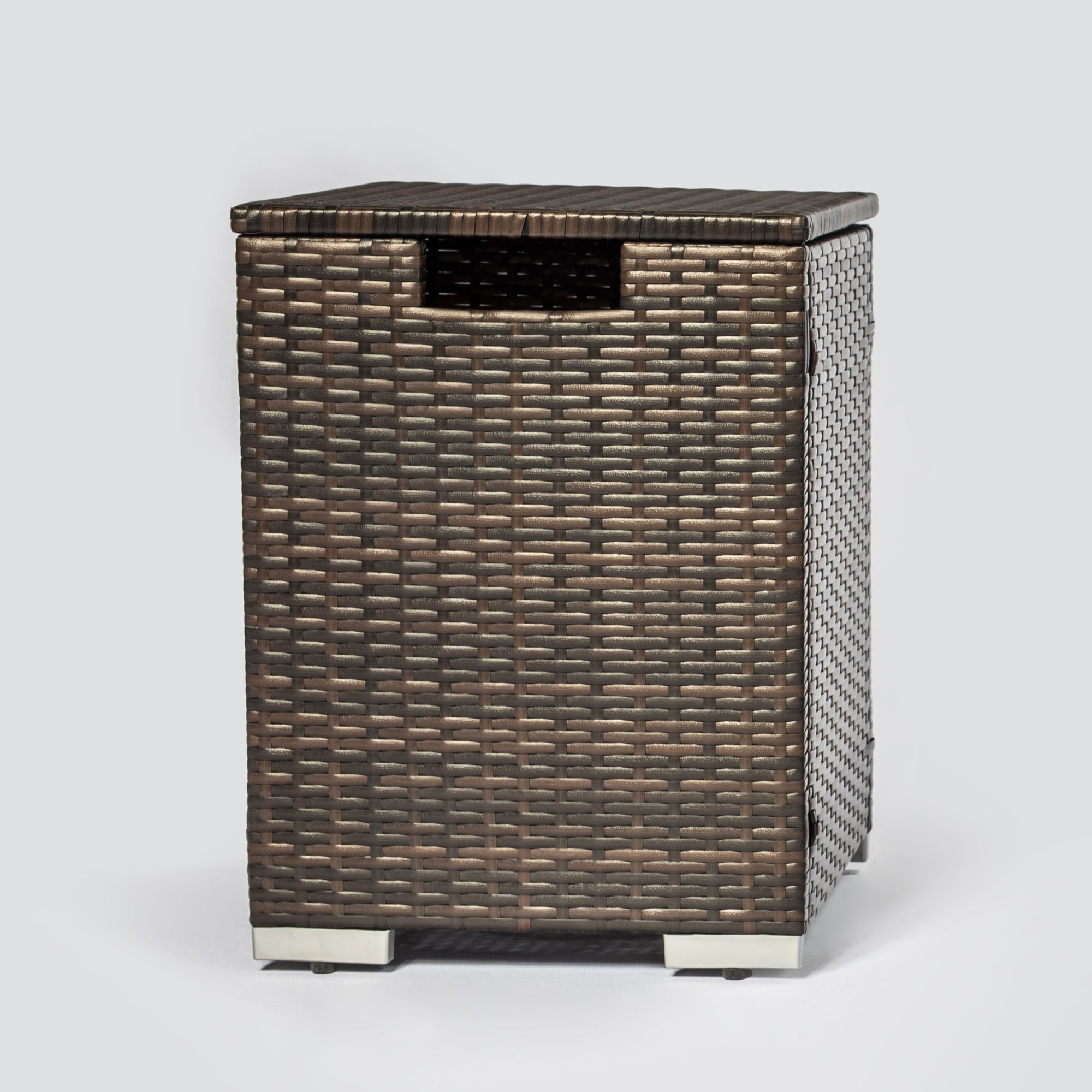 Square Ceramic Tile Tabletop Outdoor Fire Pit Table with Lid