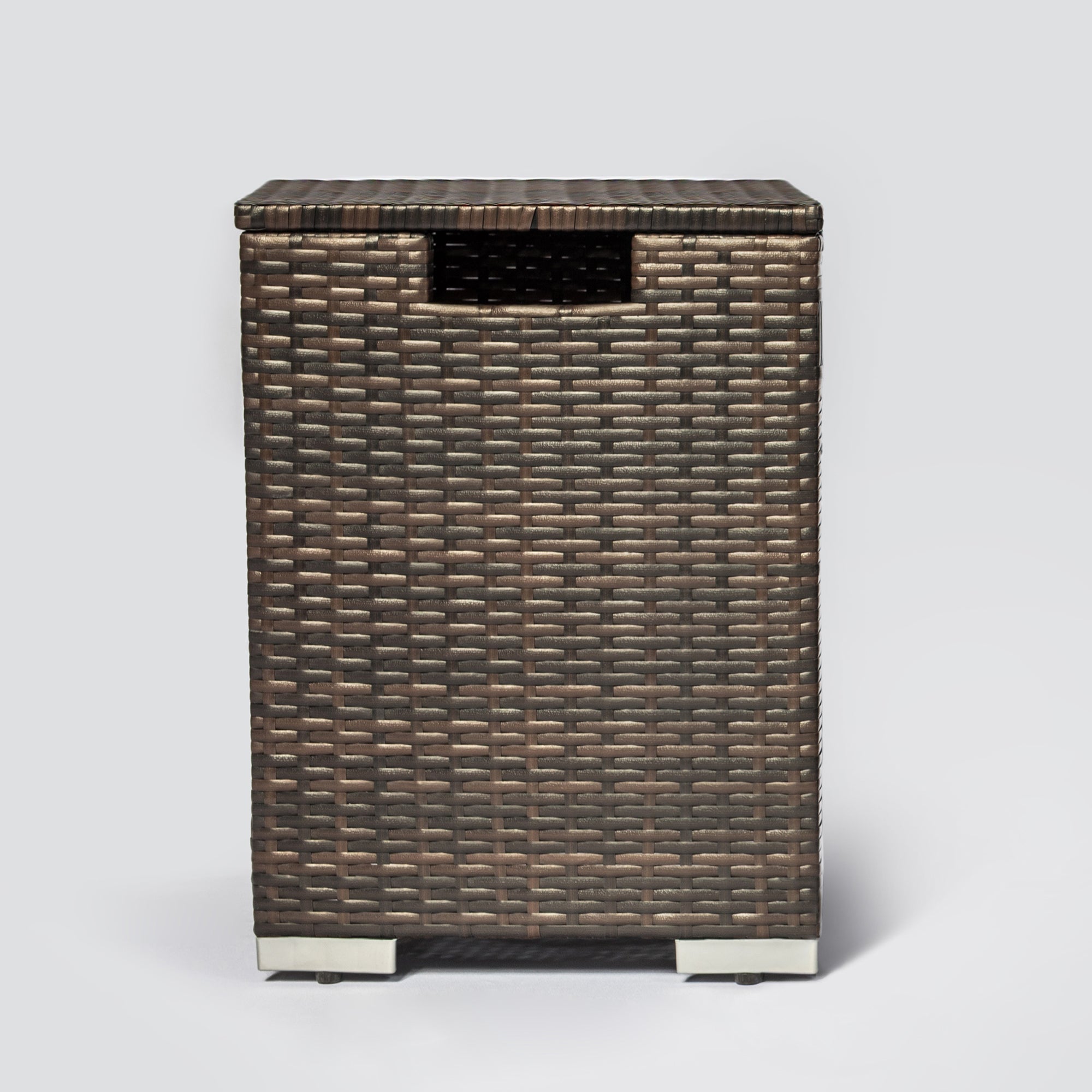 Square Ceramic Tile Tabletop Outdoor Fire Pit Table with Lid
