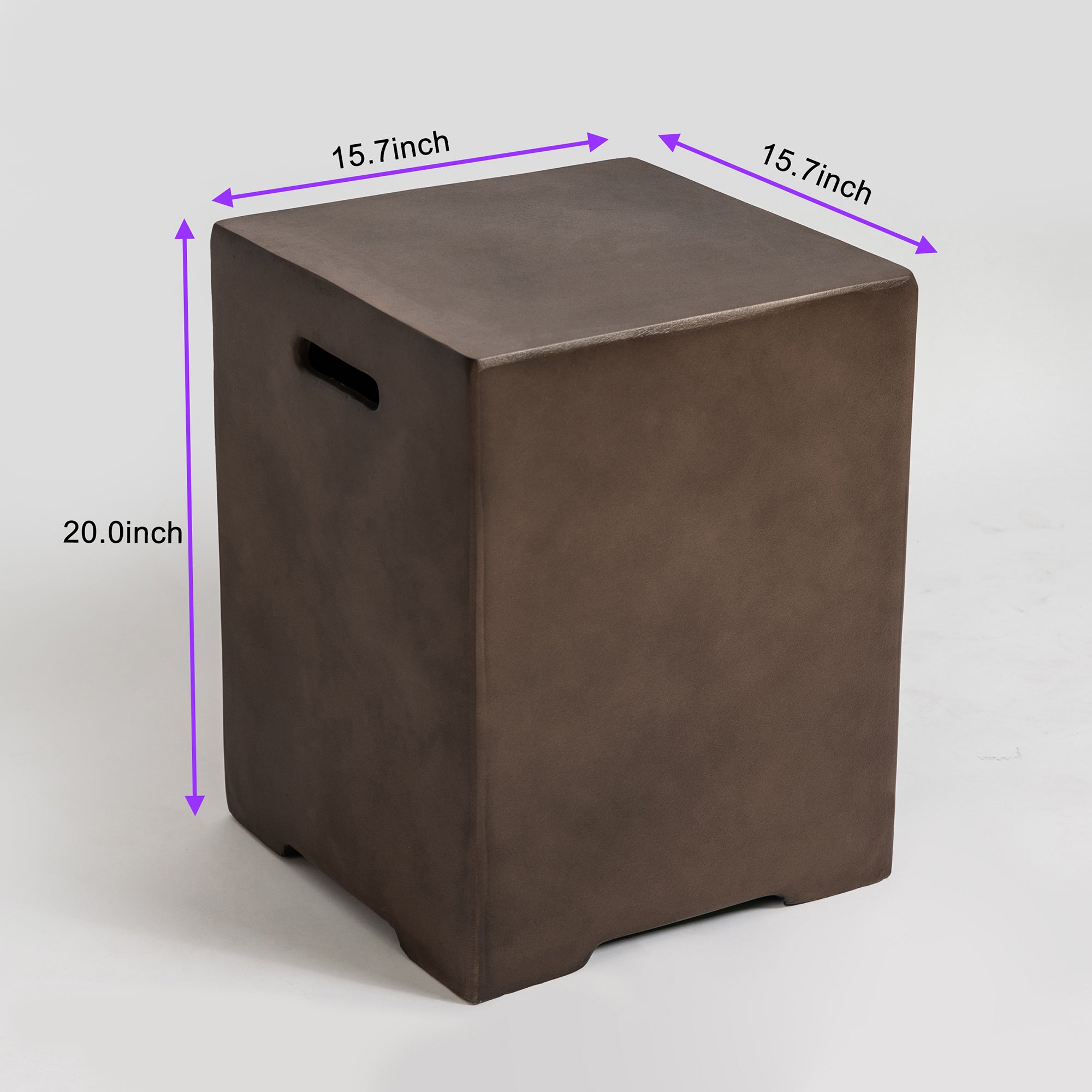 Square Concrete Outdoor Fire Pit Table with Rain Cover