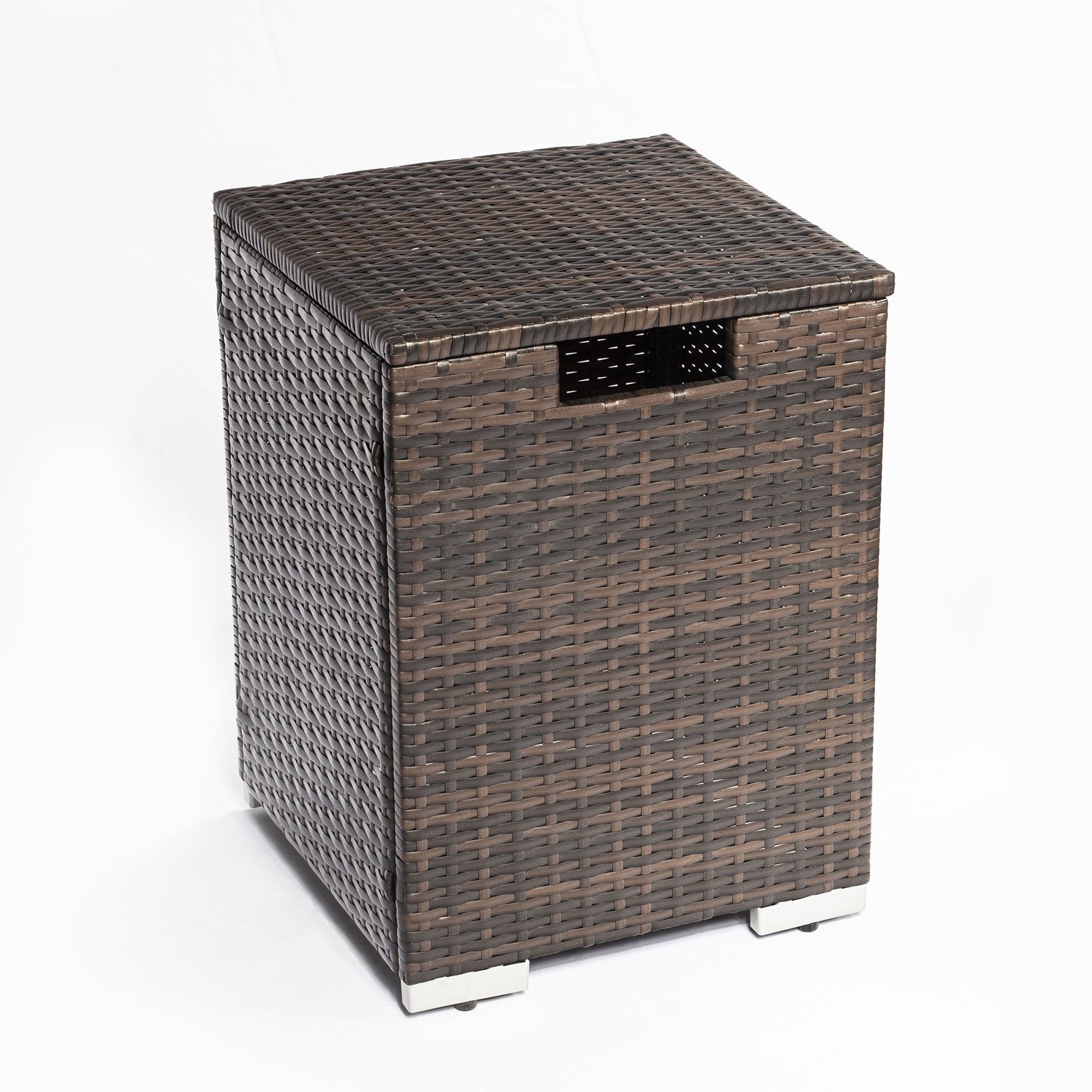 Square Steel Tabletop Outdoor Fire Pit Table with Lid