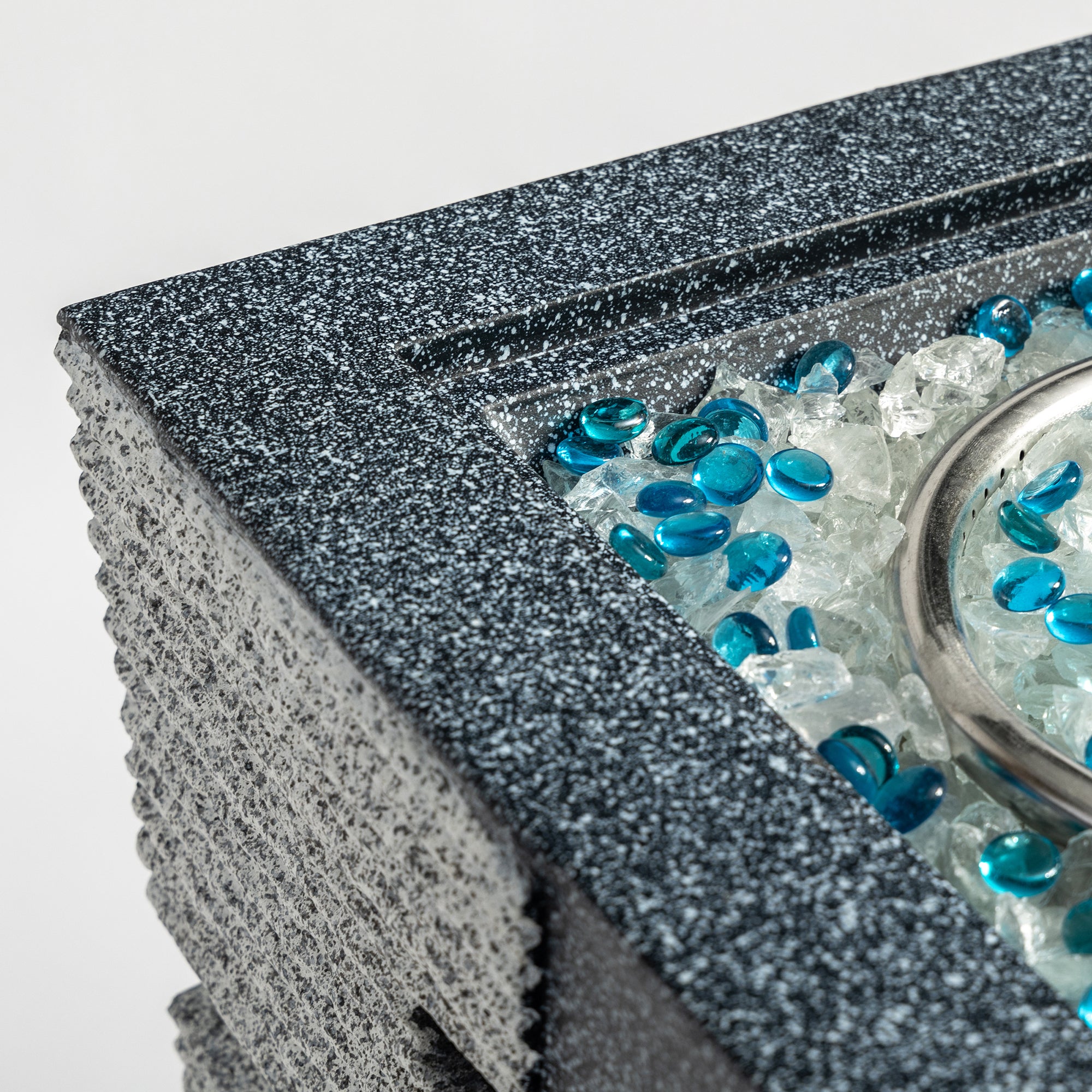 Square Concrete Outdoor Fire Pit with Rain Cover