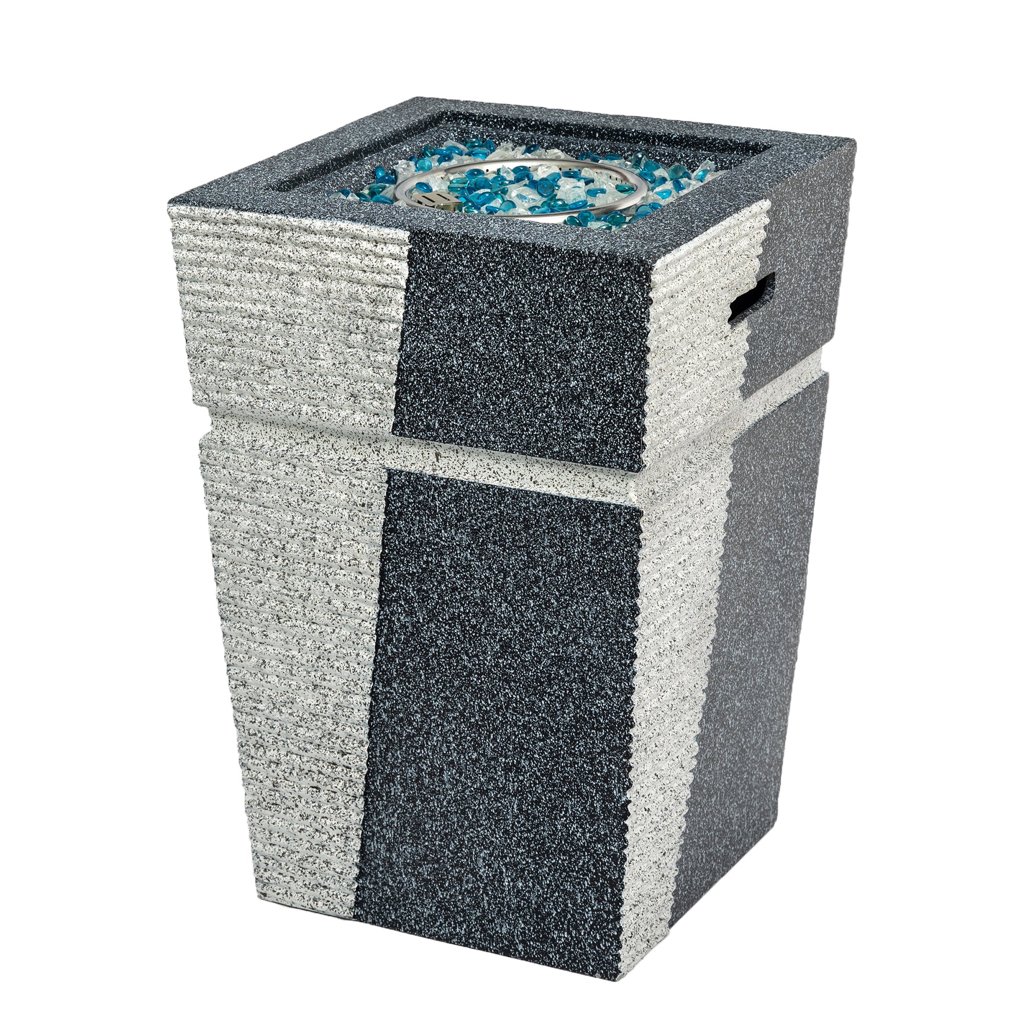 Square Concrete Outdoor Fire Pit with Rain Cover