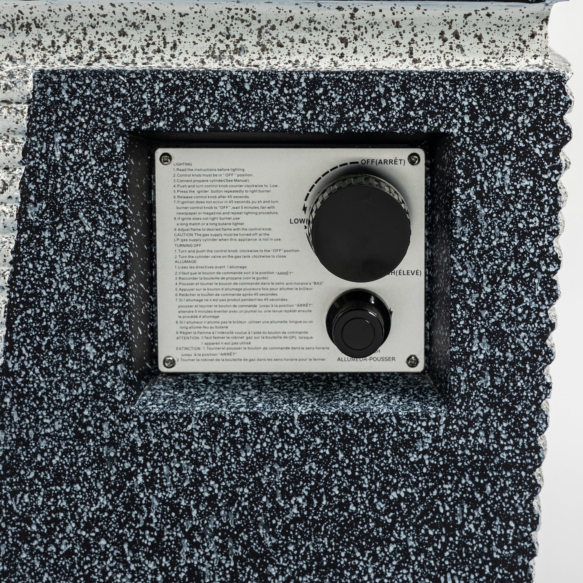 Square Concrete Outdoor Fire Pit with Rain Cover