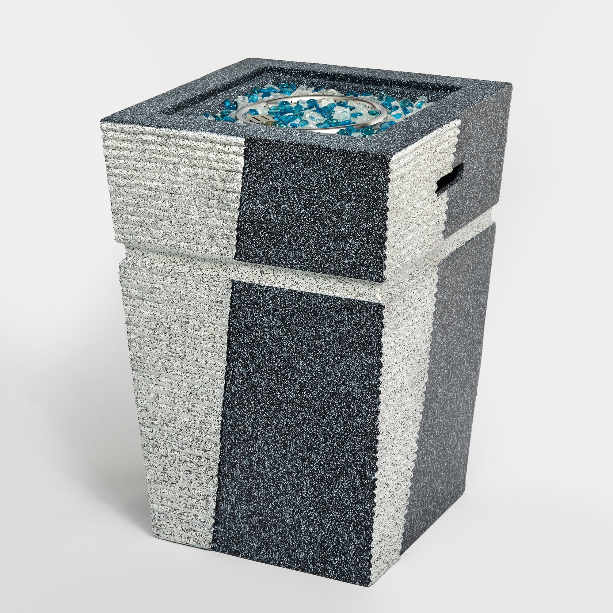Square Concrete Outdoor Fire Pit with Rain Cover