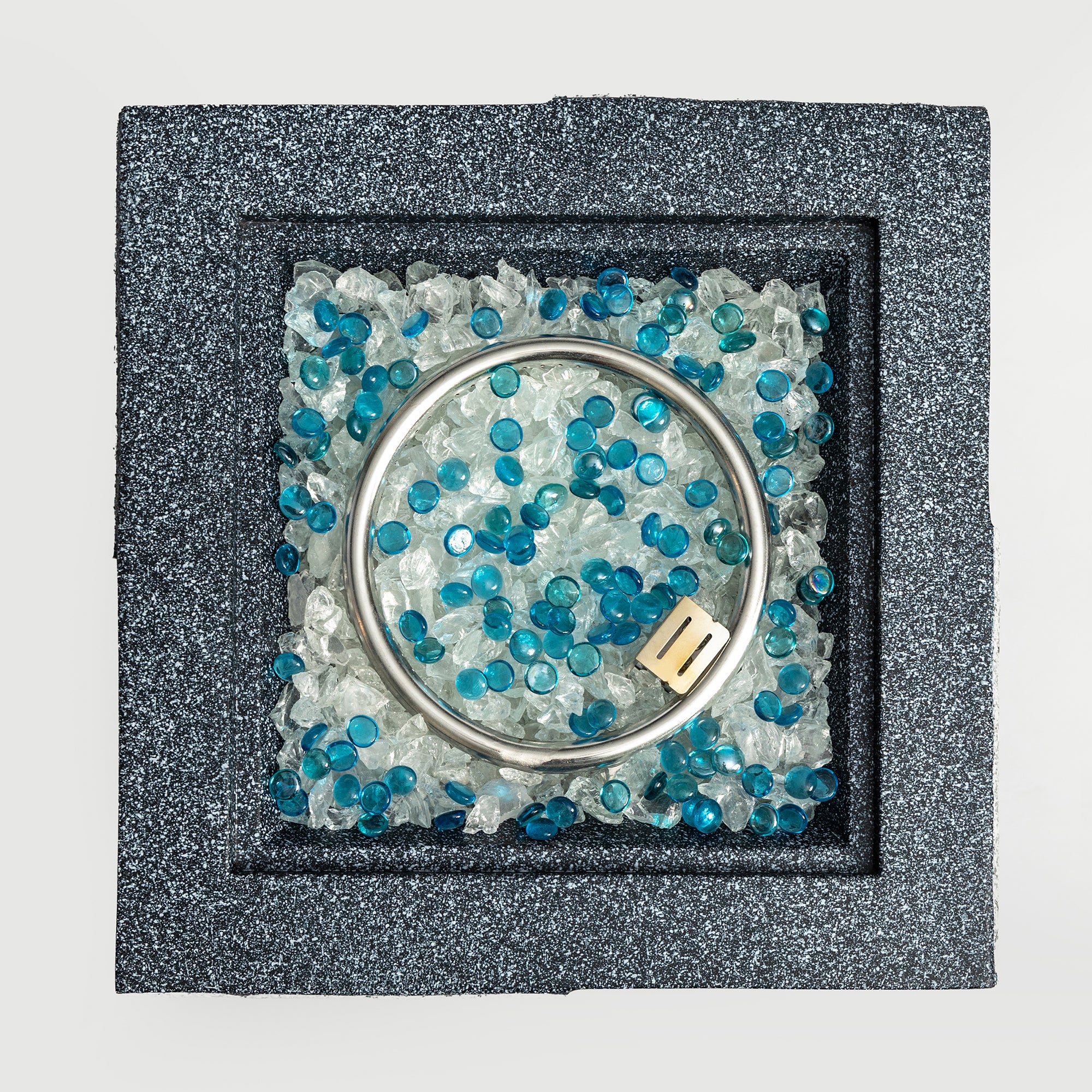 Square Concrete Outdoor Fire Pit with Rain Cover