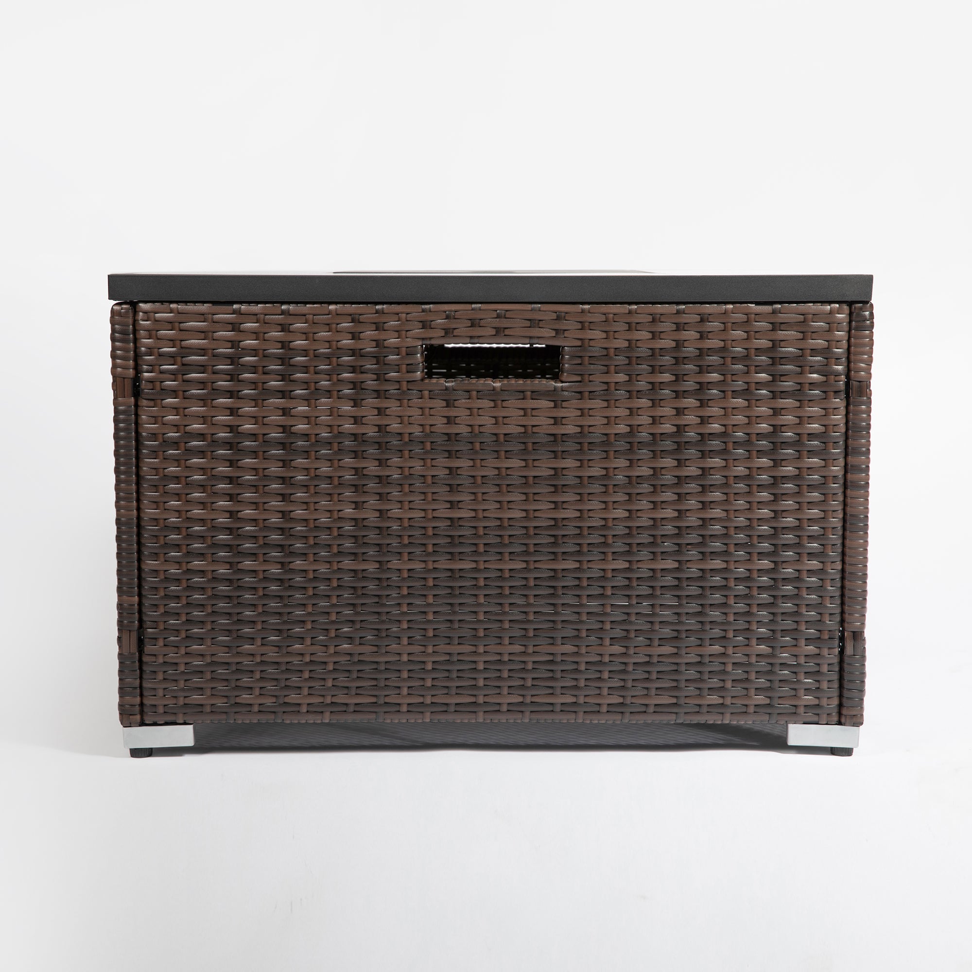 Square Ceramic Tile Tabletop Outdoor Fire Pit Table with Lid