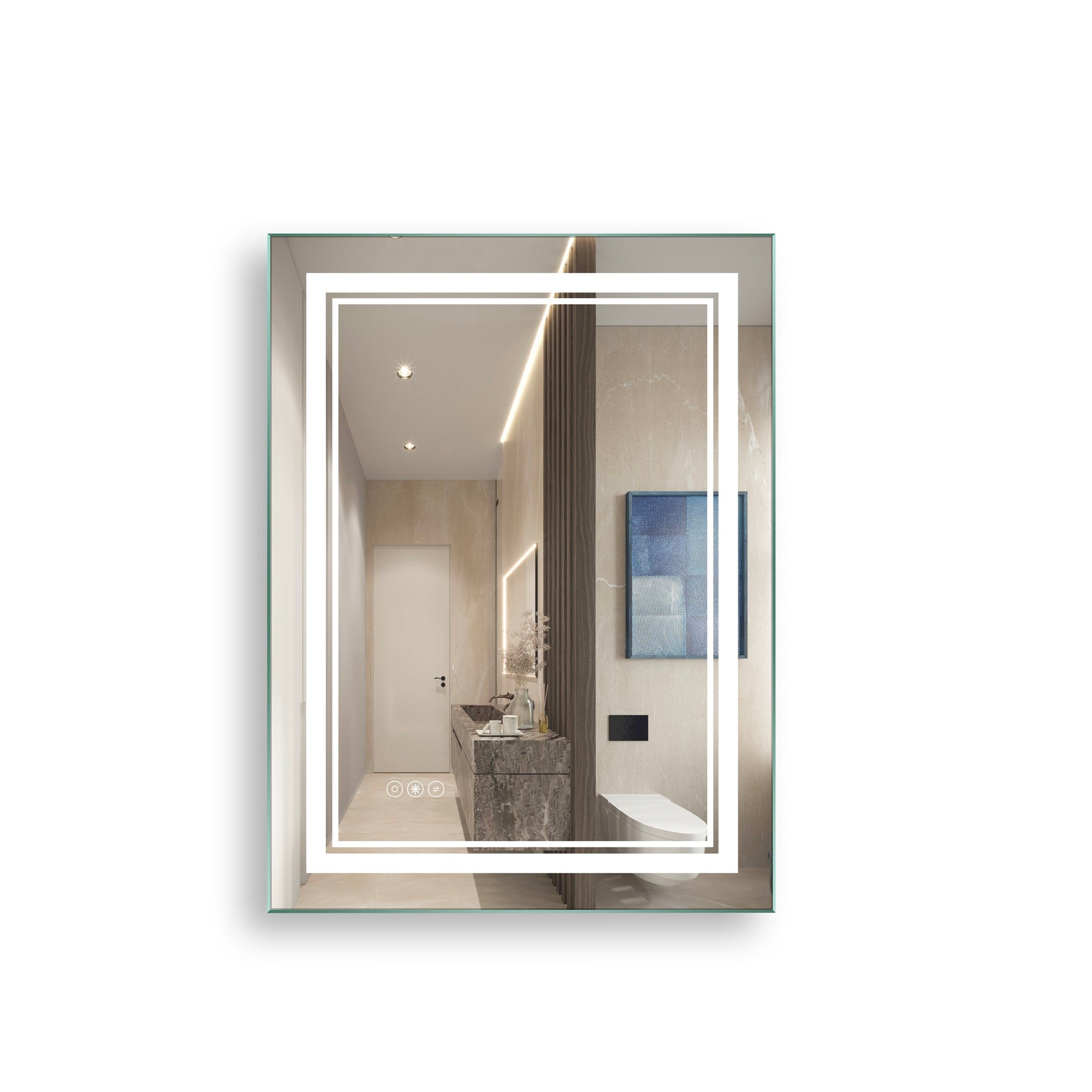 24 inch Rectangular Touch Switch Wall Mounted LED Bathroom Mirror