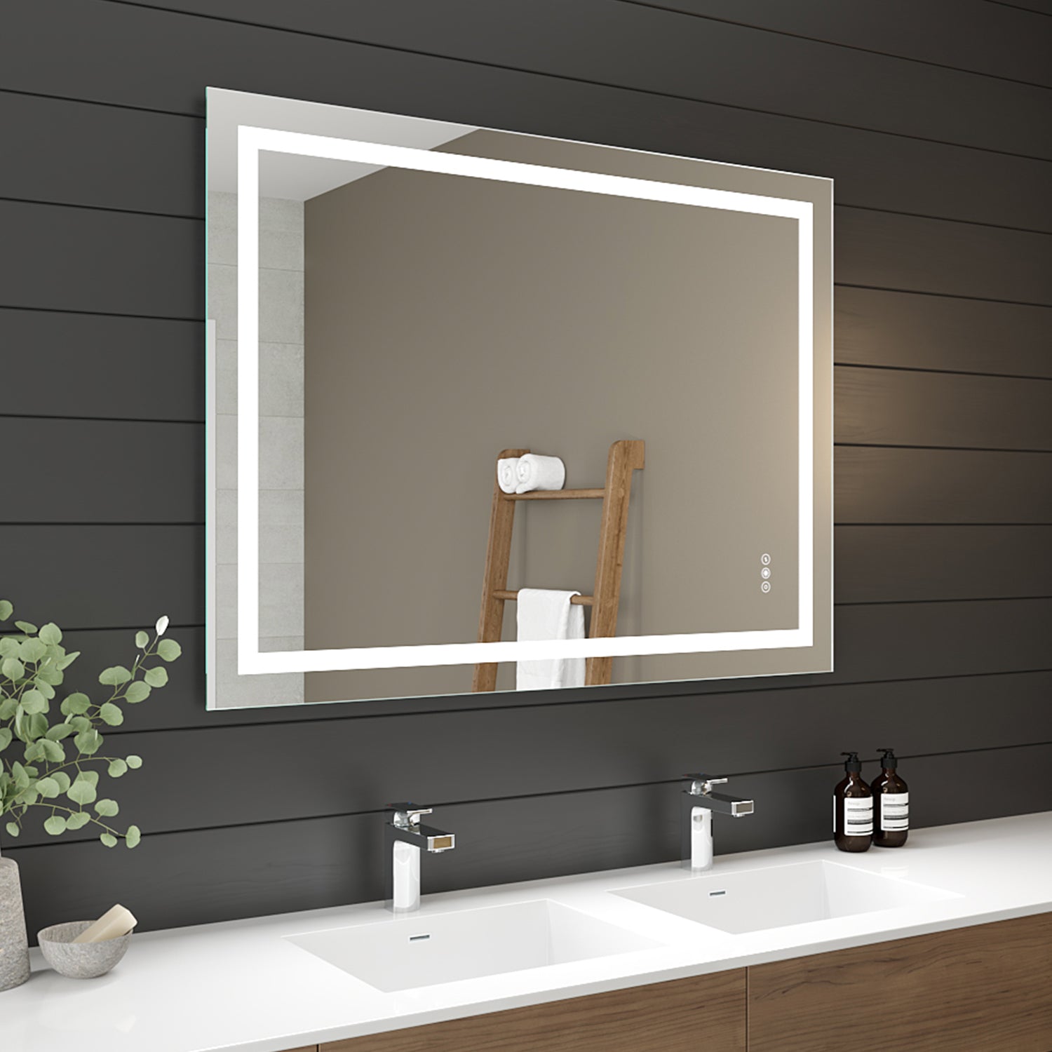 24 x 32 in. LED mirror 3-brightness and 3-colors anti-fog switch touch