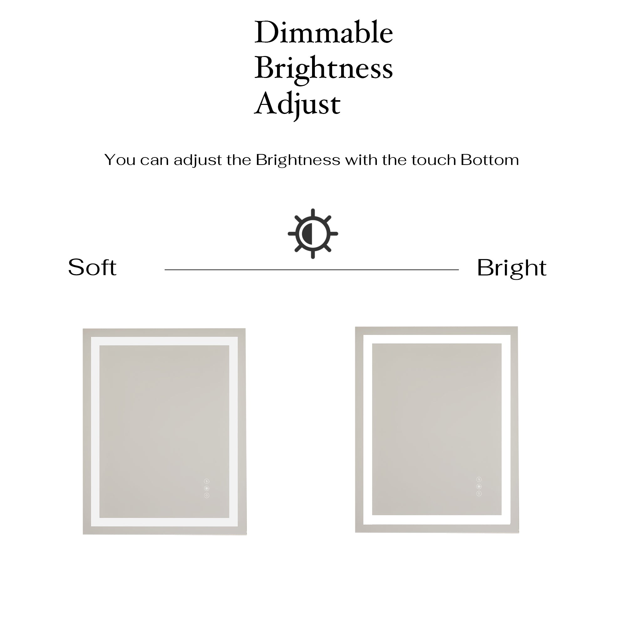 24 x 32 in. LED mirror 3-brightness and 3-colors anti-fog switch touch