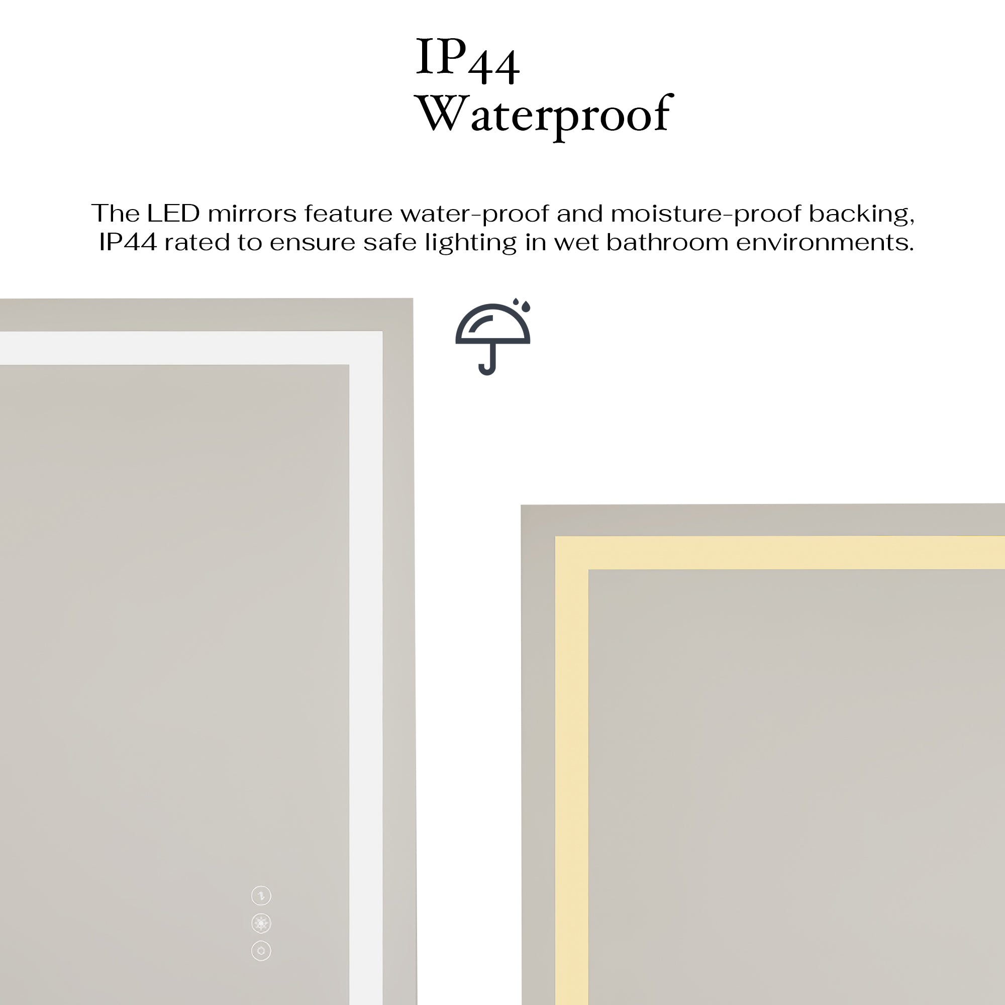 24 x 32 in. LED mirror 3-brightness and 3-colors anti-fog switch touch