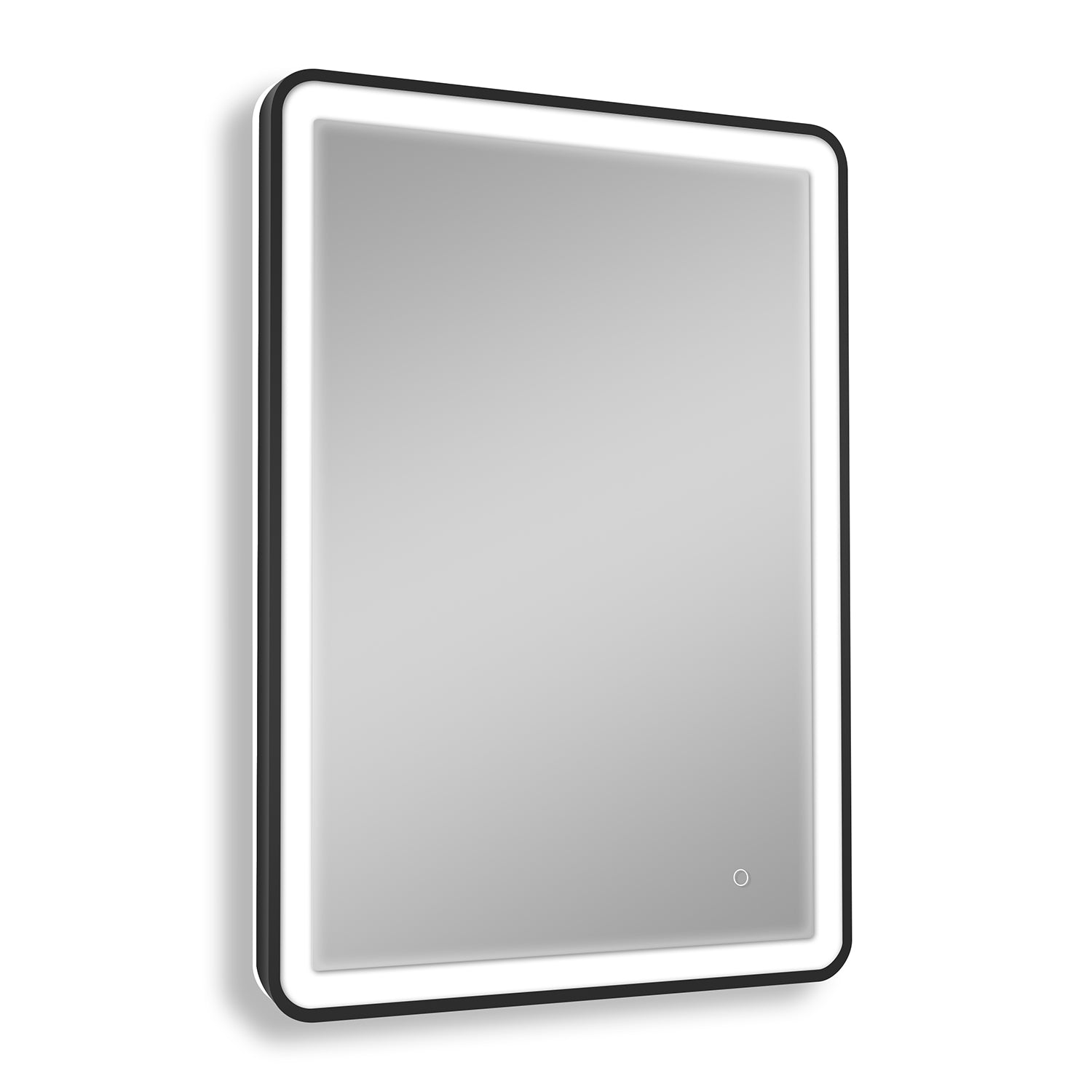 24 x 32 in. Black Frame LED Mirror Adjustable Brightness Switch Touch Bathroom