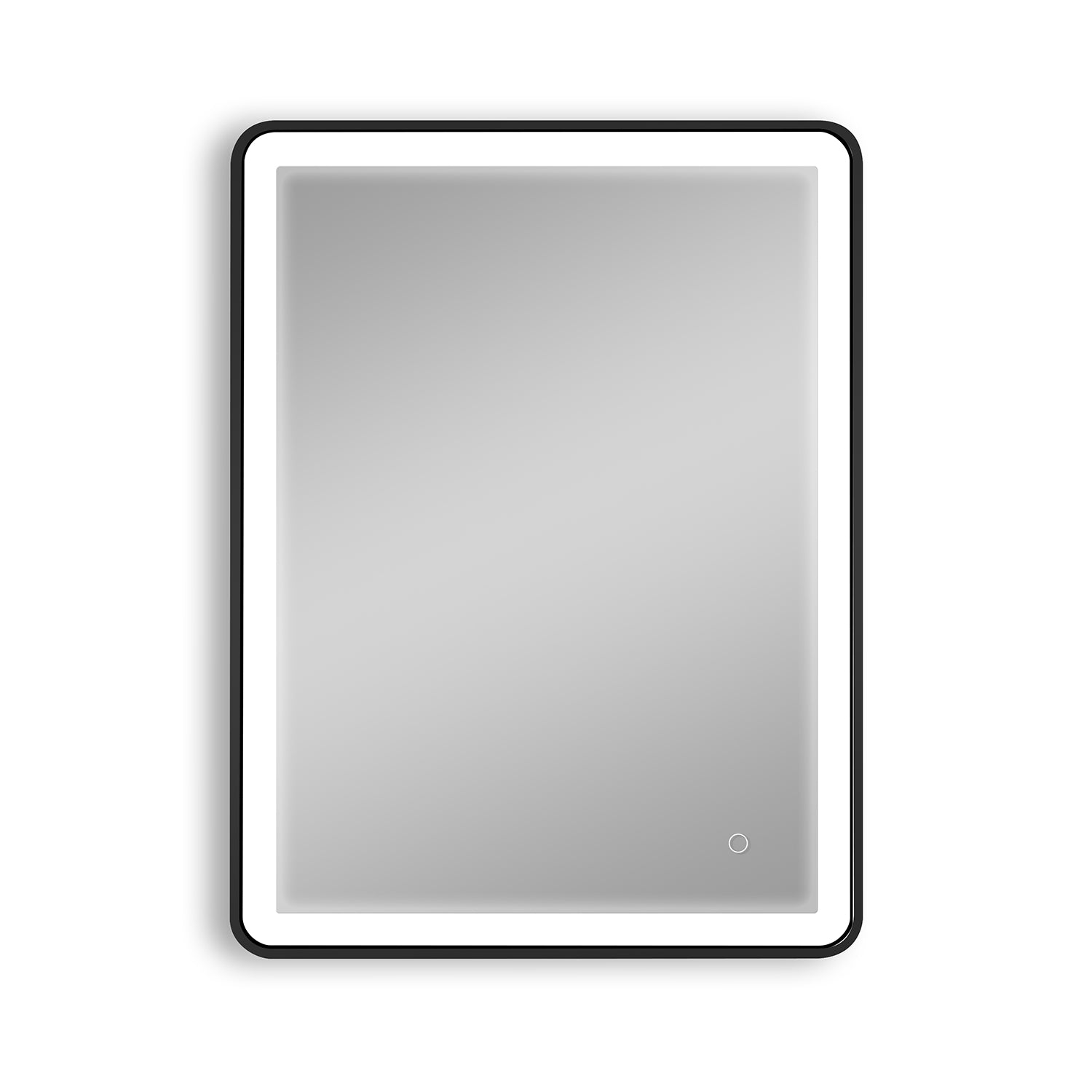 24 x 32 in. Black Frame LED Mirror Adjustable Brightness Switch Touch Bathroom