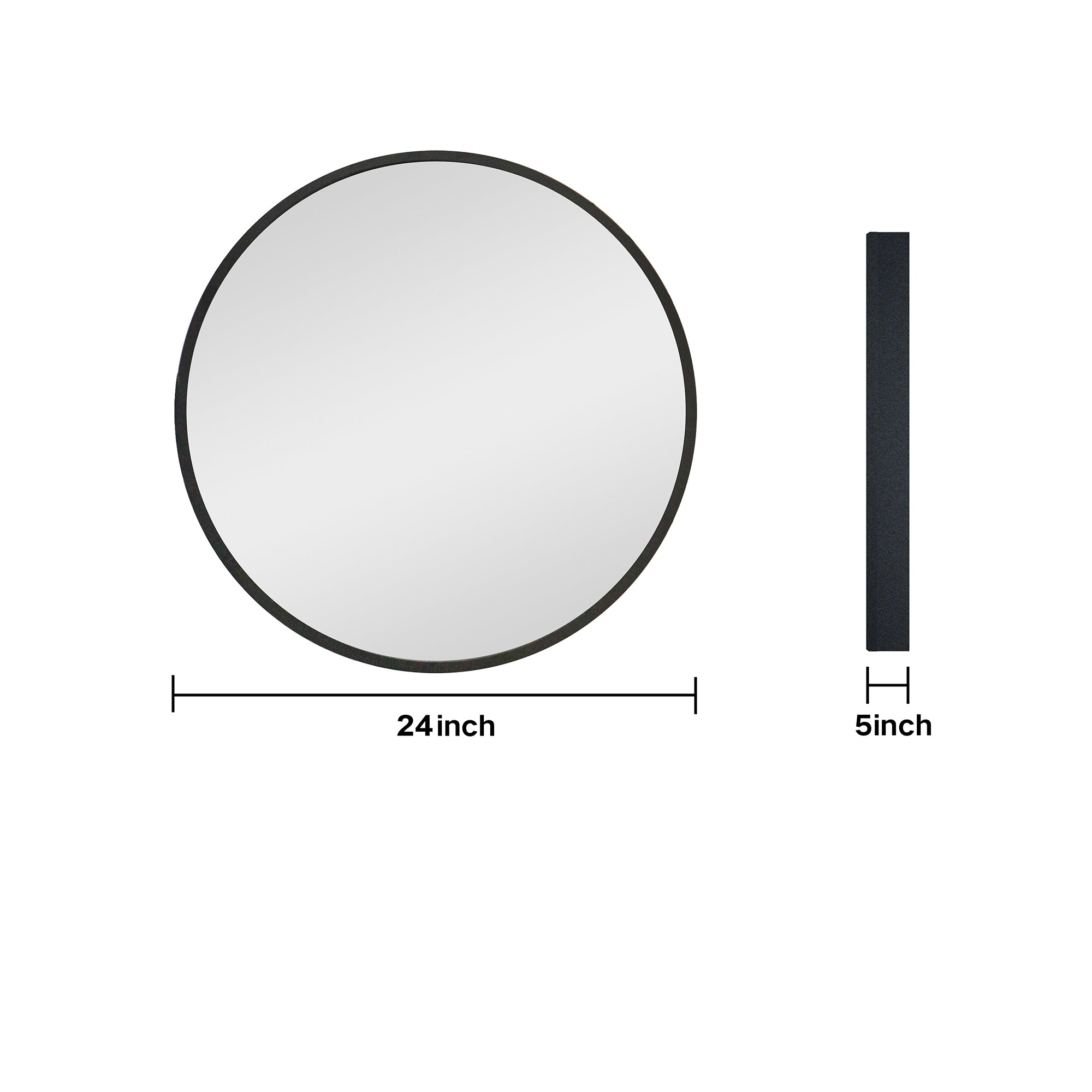 Staykiwi Medicine Cabinet Round 24 x 24 Inch, Wall Mount Bathroom Cabinet with Mirror, Circular Black Metal Framed Bath Storage Cabinet Surface Mounted