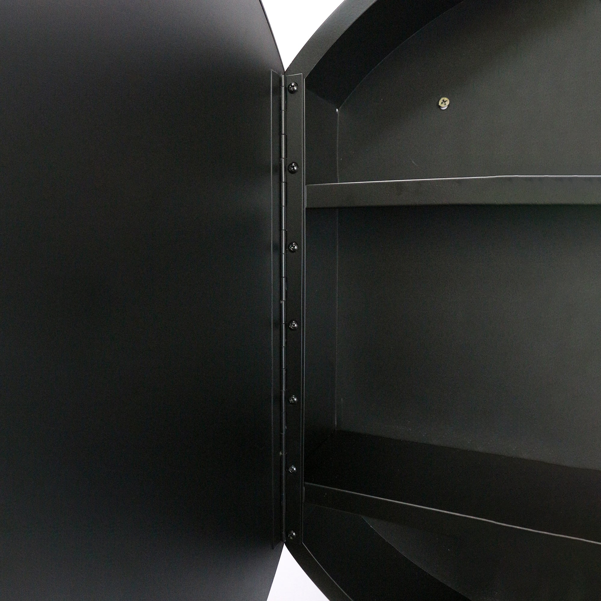 Staykiwi Medicine Cabinet Round 24 x 24 Inch, Wall Mount Bathroom Cabinet with Mirror, Circular Black Metal Framed Bath Storage Cabinet Surface Mounted