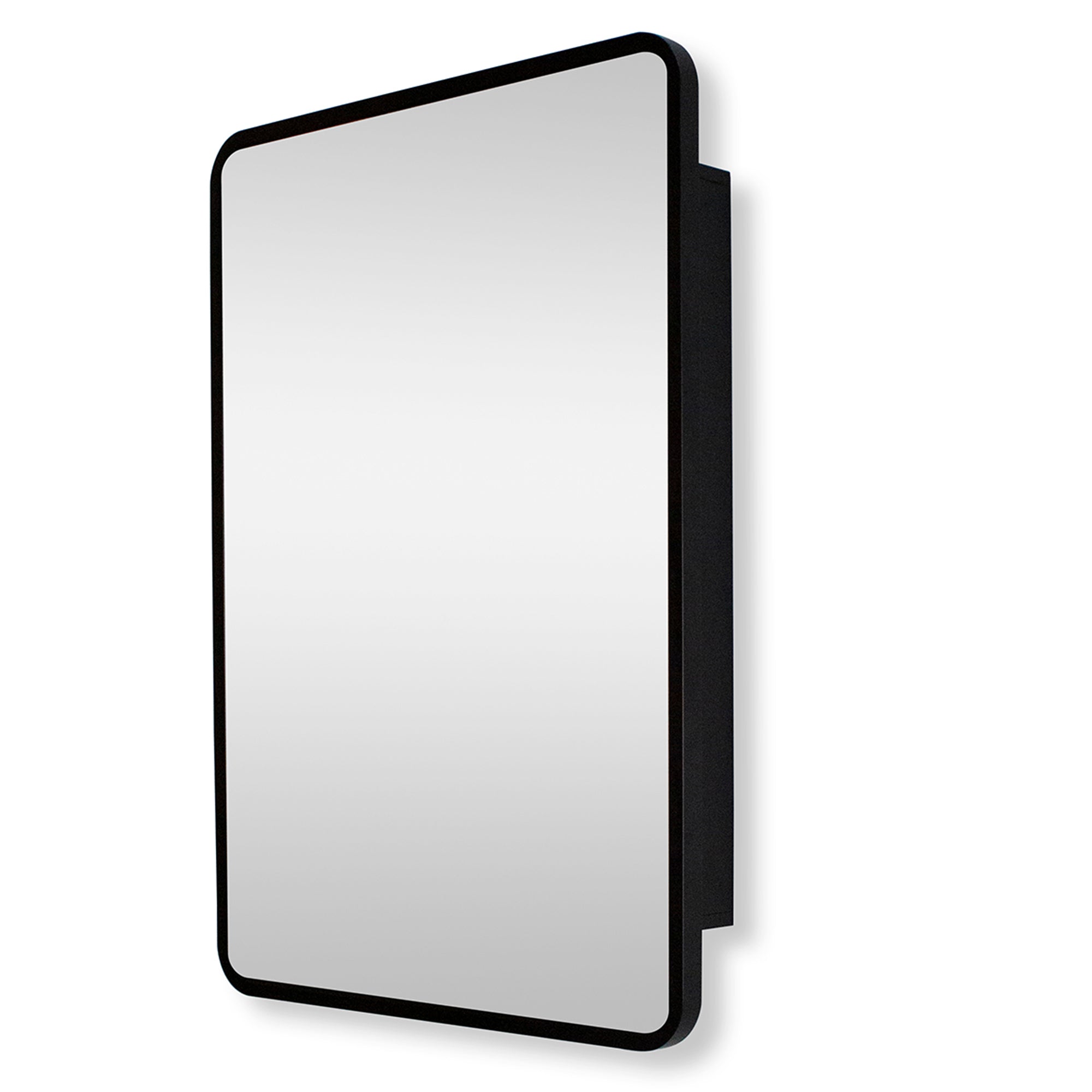 Surface or Recessed Mount 1 Door Framed Mirrored Medicine Cabinet with Shelves