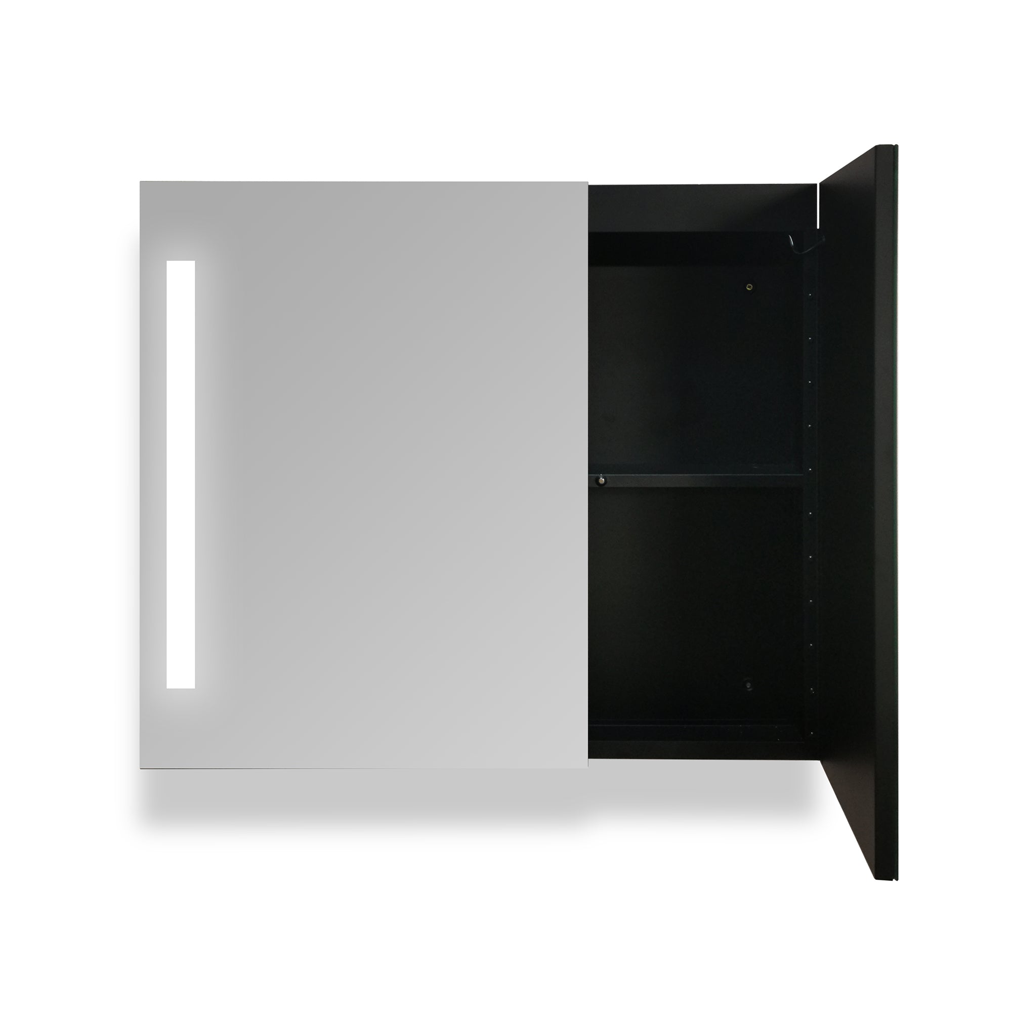 Staykiwi Surface Mount Frameless Mirrored Medicine Cabinet with Shelves and LED Lights