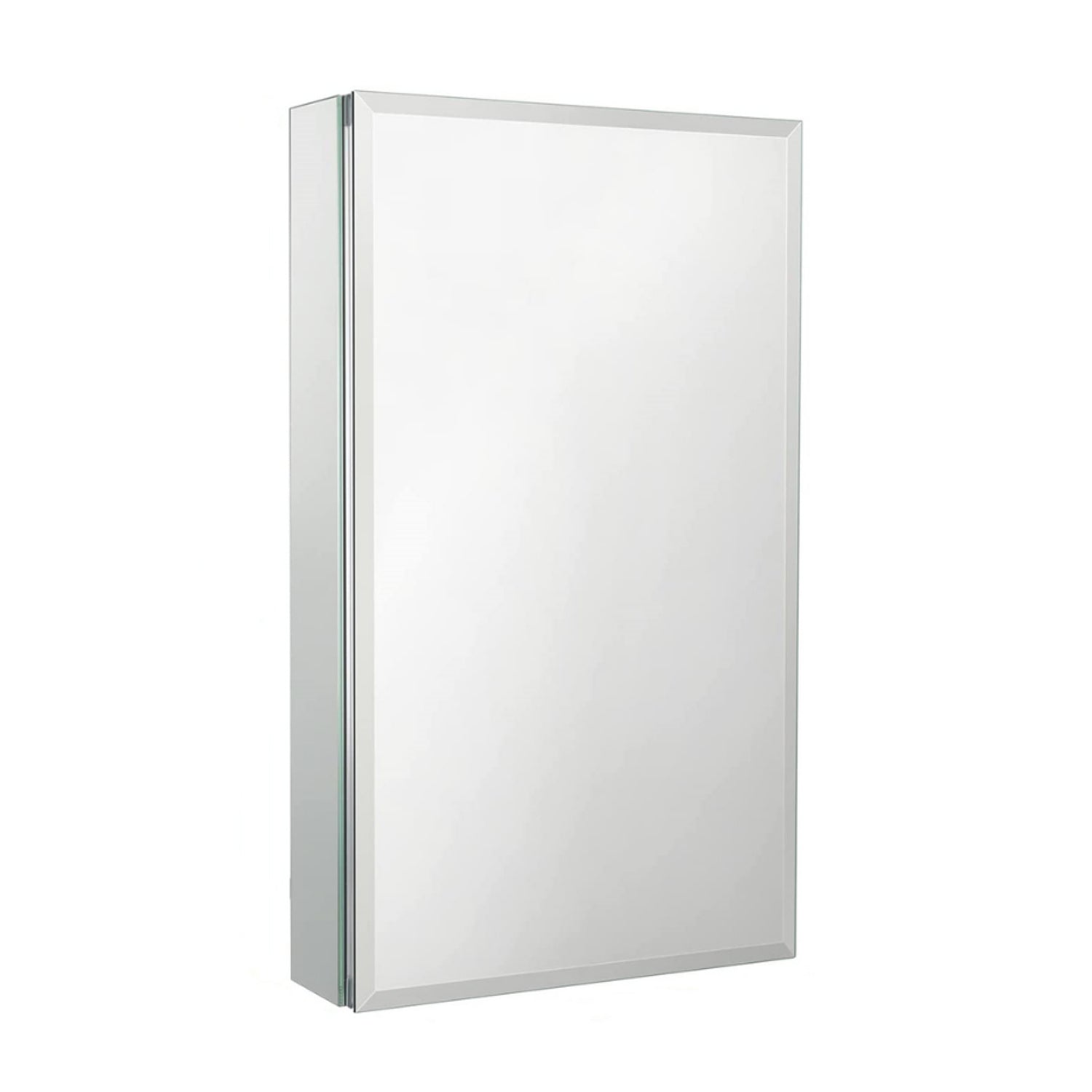 15 x 26 in. Rectangular Silver Aluminum Recessed/Surface Mount Medicine Cabinet with Mirror