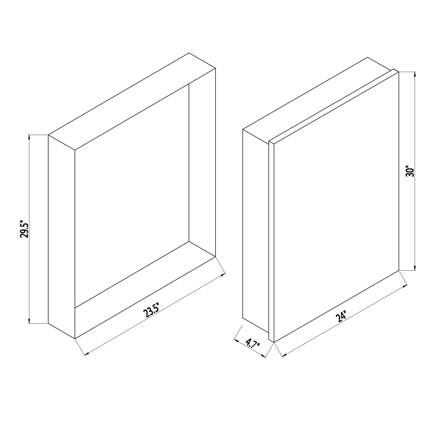 Staykiwi 24 x 30 in. Rectangular Silver Aluminum Recessed/Surface Mount Medicine Cabinet with Mirror