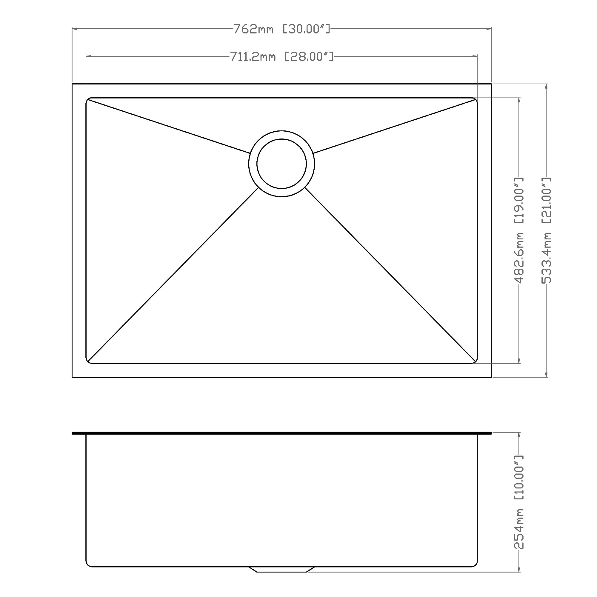 Undermount Single Bowl Stainless Steel Kitchen Sink